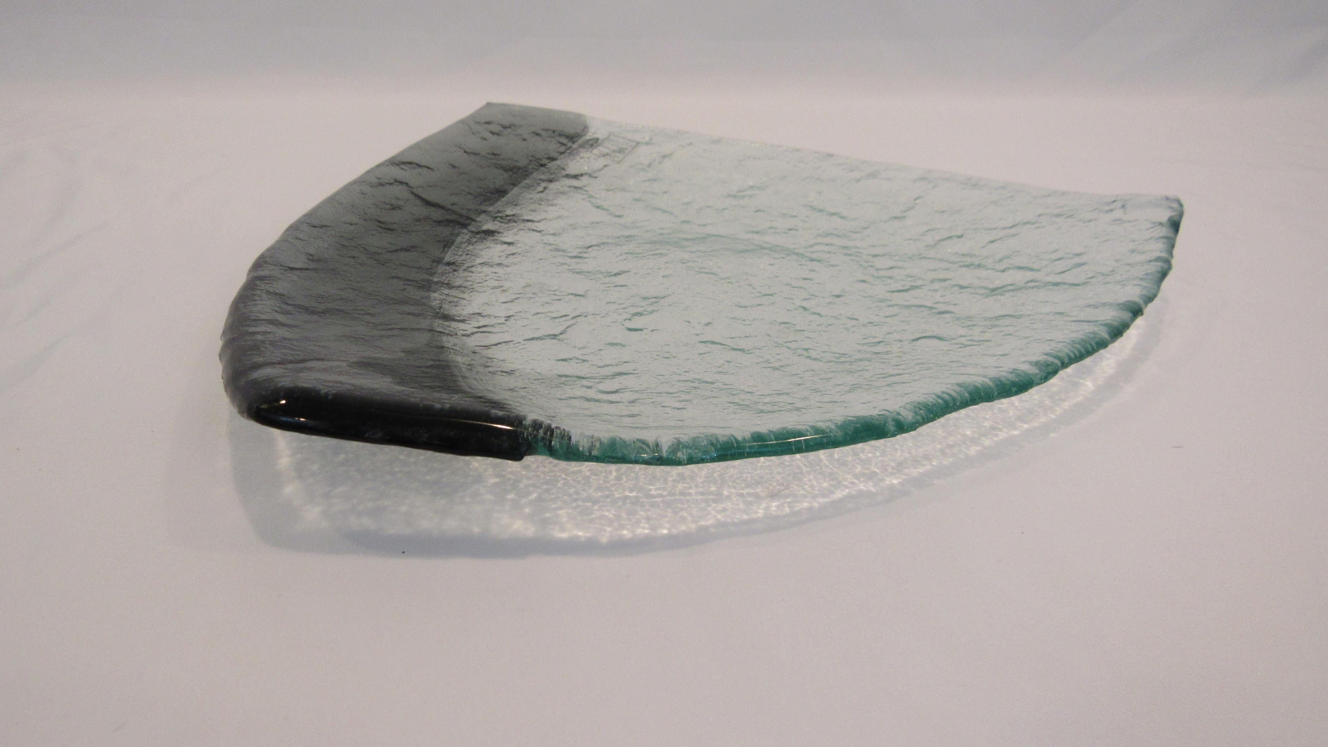 Late 20th Century Art Glass Plate Dishes by Daniela Poletti Manufactured by Vetrofuso For Sale