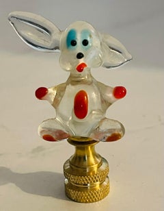 Art Glass Rabbit Figurine Lamp Finial