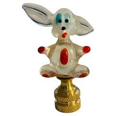 Art Glass Rabbit Figurine Lamp Finial