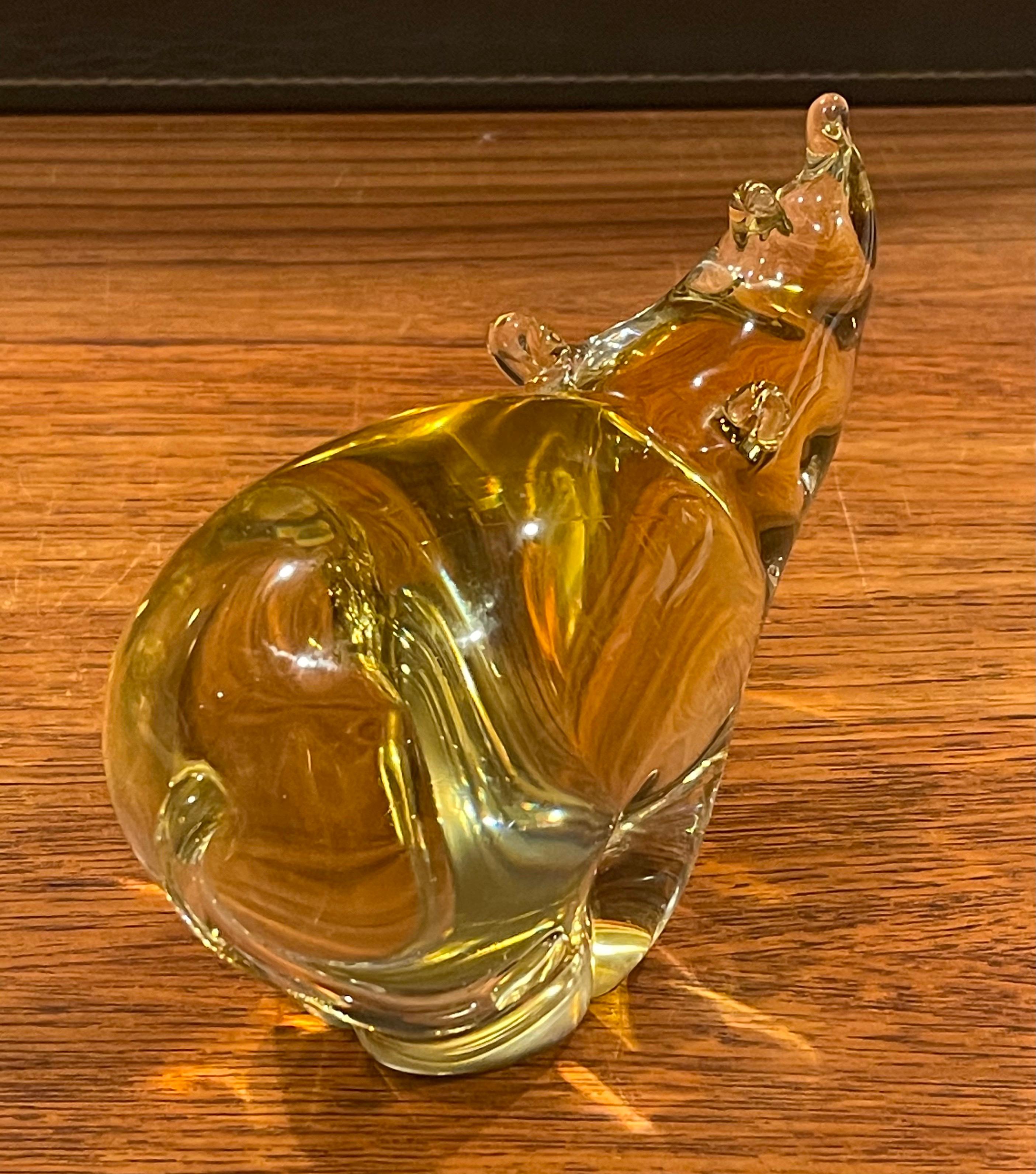 Kunstglas-Skulptur Rhino / Rhinoceros von Murano (Moderne der Mitte des Jahrhunderts) im Angebot