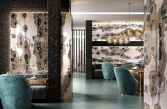 Panneau décoratif en verre d'art en forme de rivière pour plusieurs utilisations Dimension personnalisable