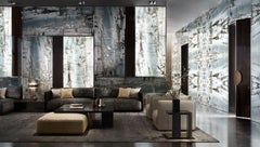 Panneau décoratif en verre d'art en forme de rivière pour plusieurs utilisations Dimension personnalisable