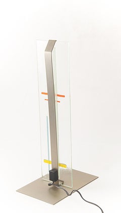 Lampe de table sculpturale en verre d'art par William Olivier pour Antiques Mc:: France:: 2009
