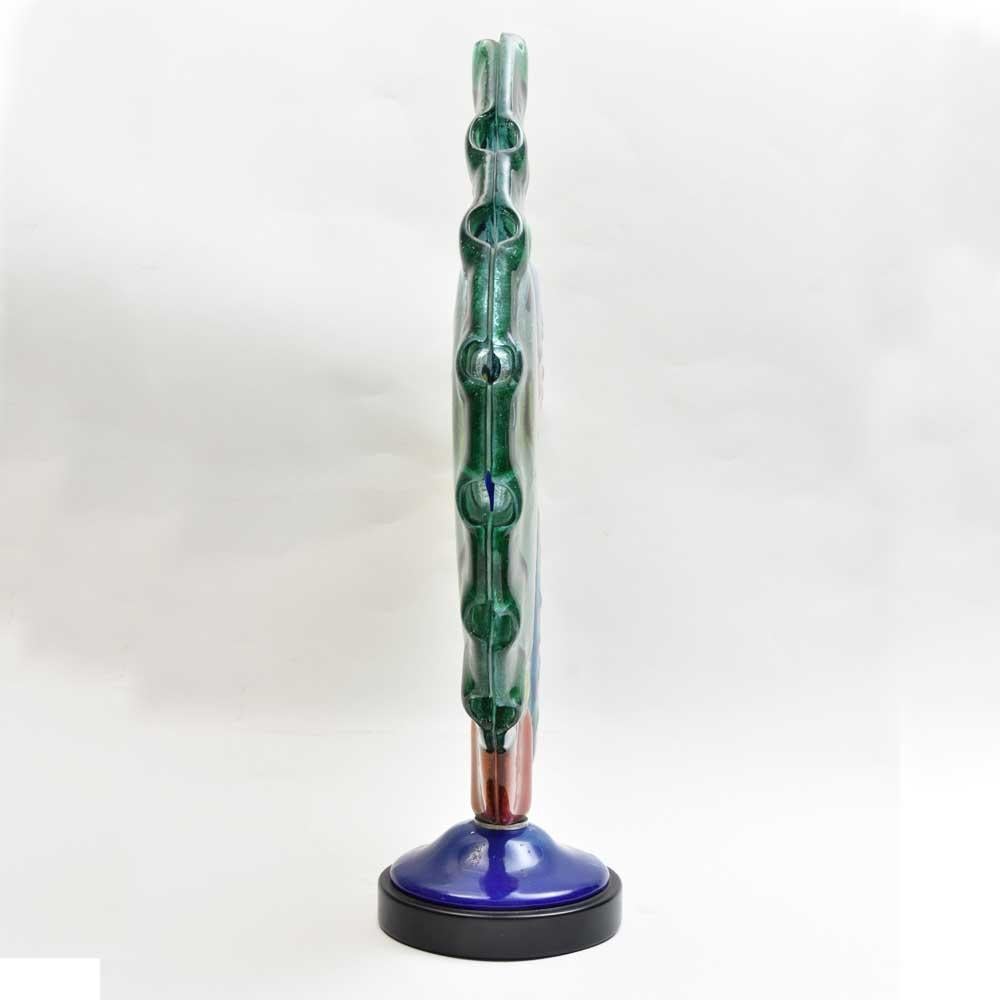 Modern Art Glass Sculpture Fusion Multicolor Glass by Silvio Vigliaturo Italy 2010