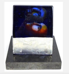 Art Glass Sculpture-Limited Edition 'Janus House Blue' Kosta Boda by B. Vallien