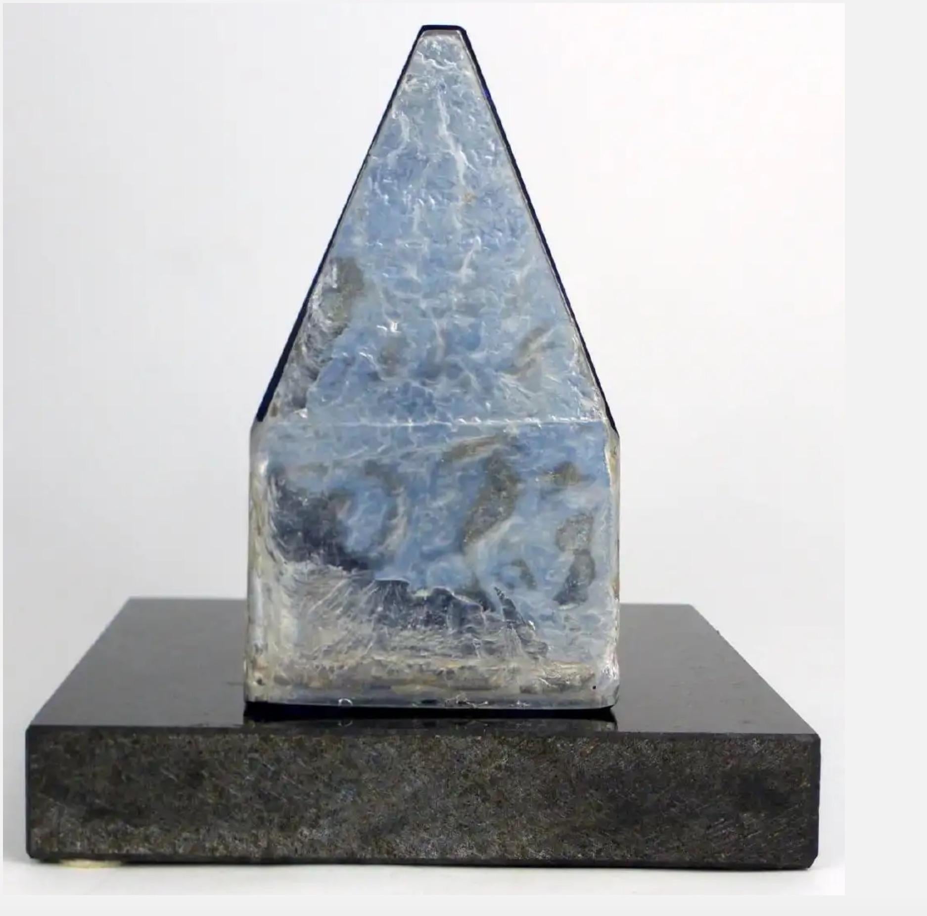 Art Glass Sculpture-Limited Edition 'Janus House Blue' Kosta Boda by B. Vallien For Sale 1