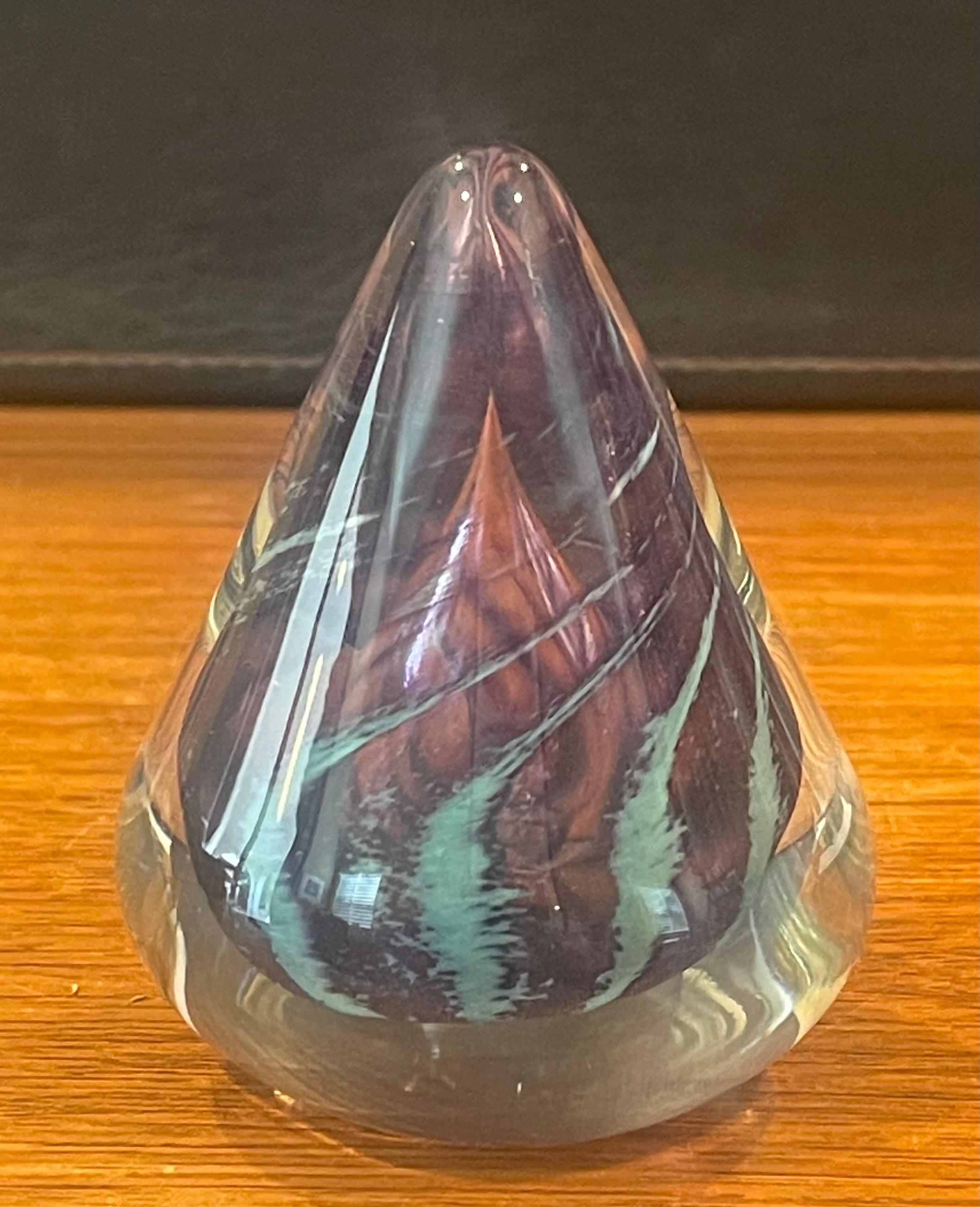 Art Glass Sommerso Paperweight by Maui Hot Island Glass For Sale 3