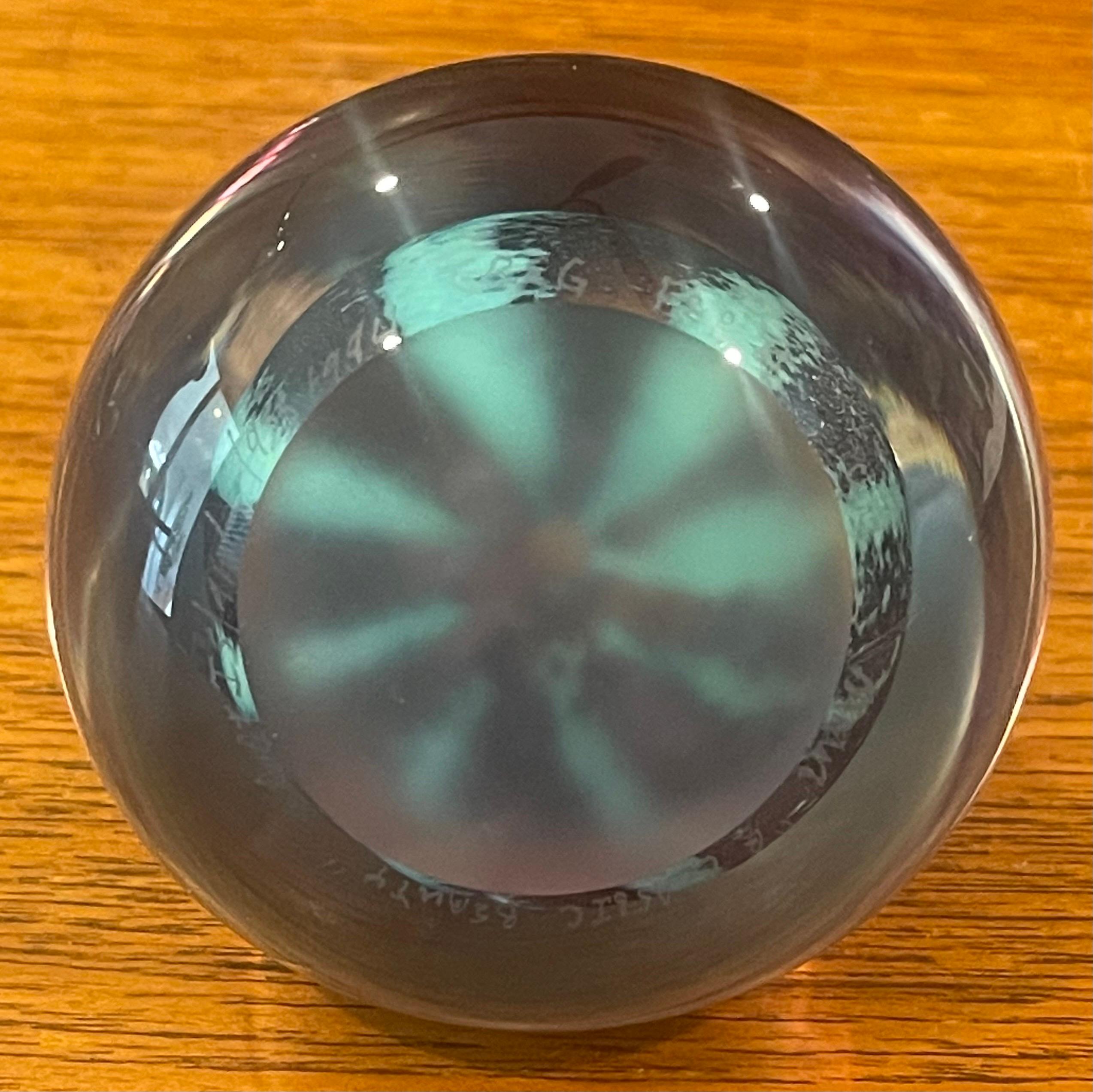 Art Glass Sommerso Paperweight by Maui Hot Island Glass For Sale 1