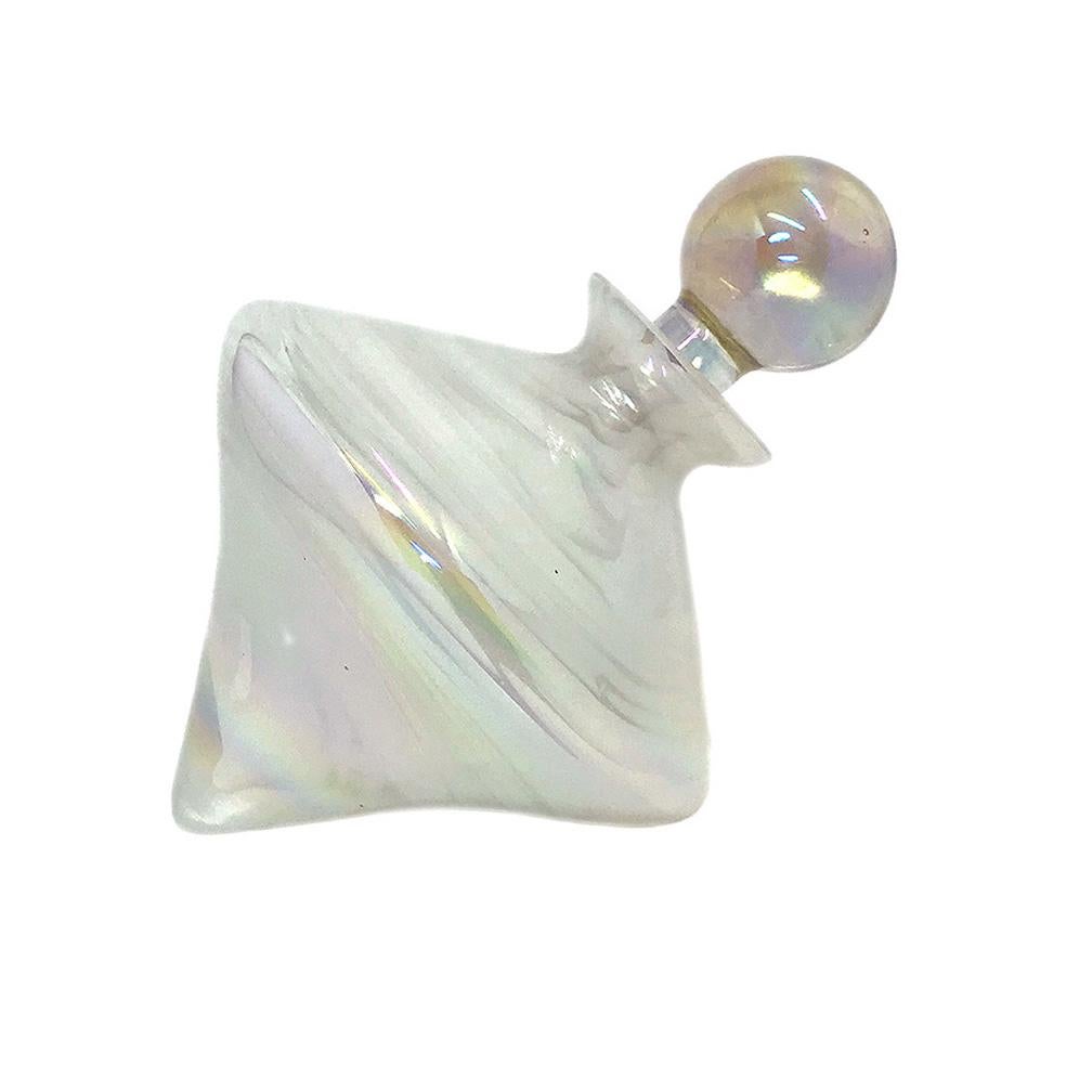 This is a aurora borealis coated art glass spinning top shaped perfume bottle with a ball shaped stopper.
It would be a great gift item for those who enjoy the vintage life style.

Nouveau Boutique does not just have great collections of jewelry, we