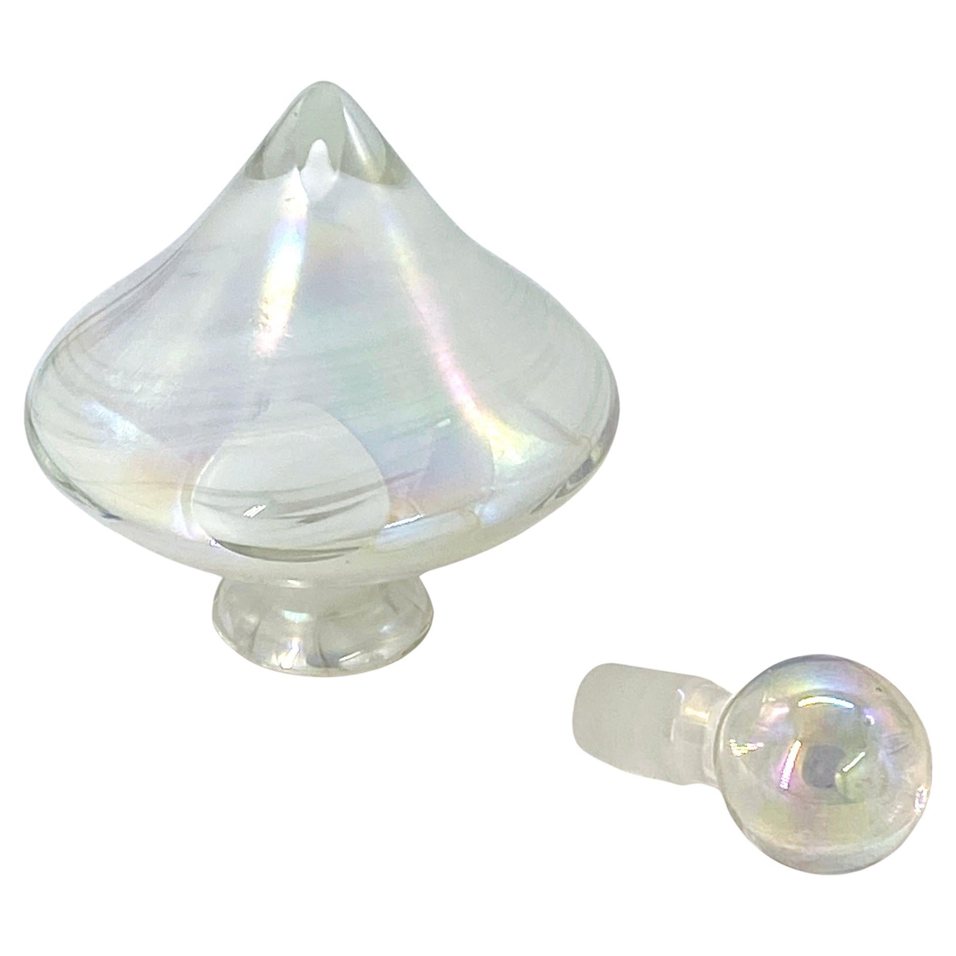 Retro Art Glass Spinning Top Perfume Bottle With Stopper For Sale