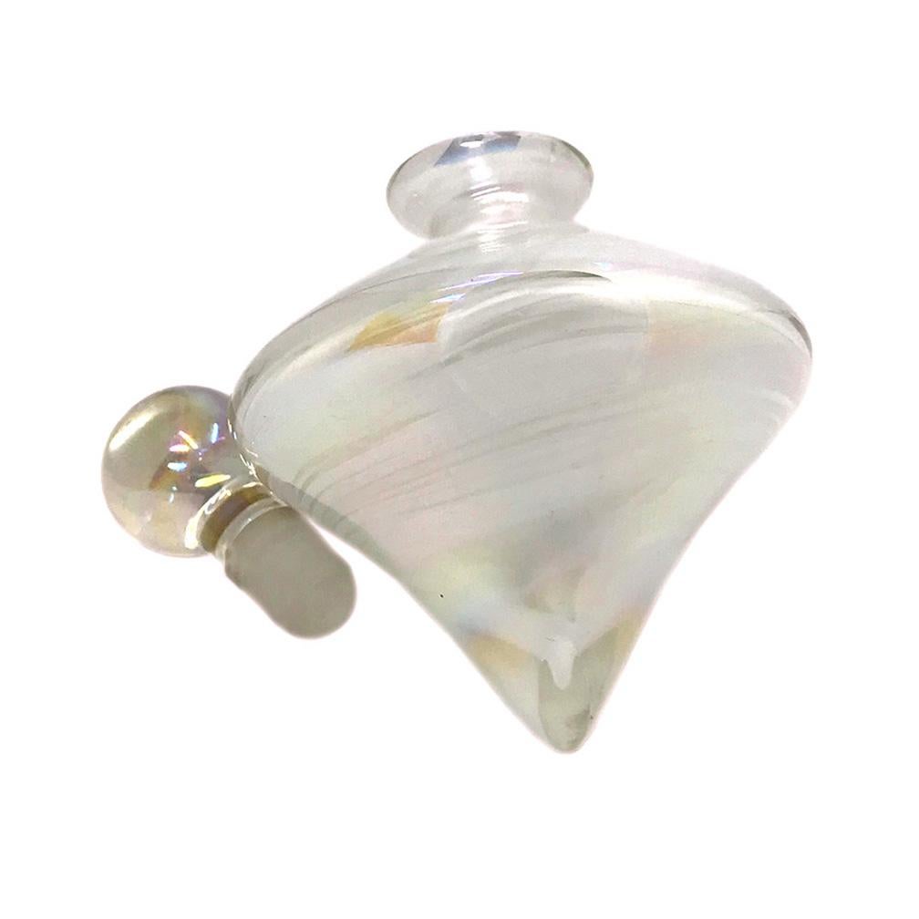 Art Glass Spinning Top Perfume Bottle With Stopper In Good Condition For Sale In Atlanta, GA