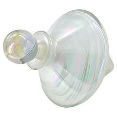 Vintage Art Glass Spinning Top Perfume Bottle With Stopper