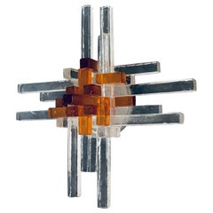 Art Glass STAR Sconce Wall Lamp by Albano Poli for Poliarte, Murano Italy 1970's