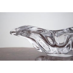 Vase en verre d'art en forme d'étoile en cristal, Art de Vannes, France, 1970