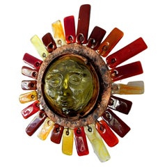 Vintage Art Glass Sun Sculpture Lamp by Felipe Derflingher for Feders
