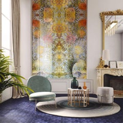 Art Glass Sunburst Decorative Panel for Multiple Uses Dimension Customizable