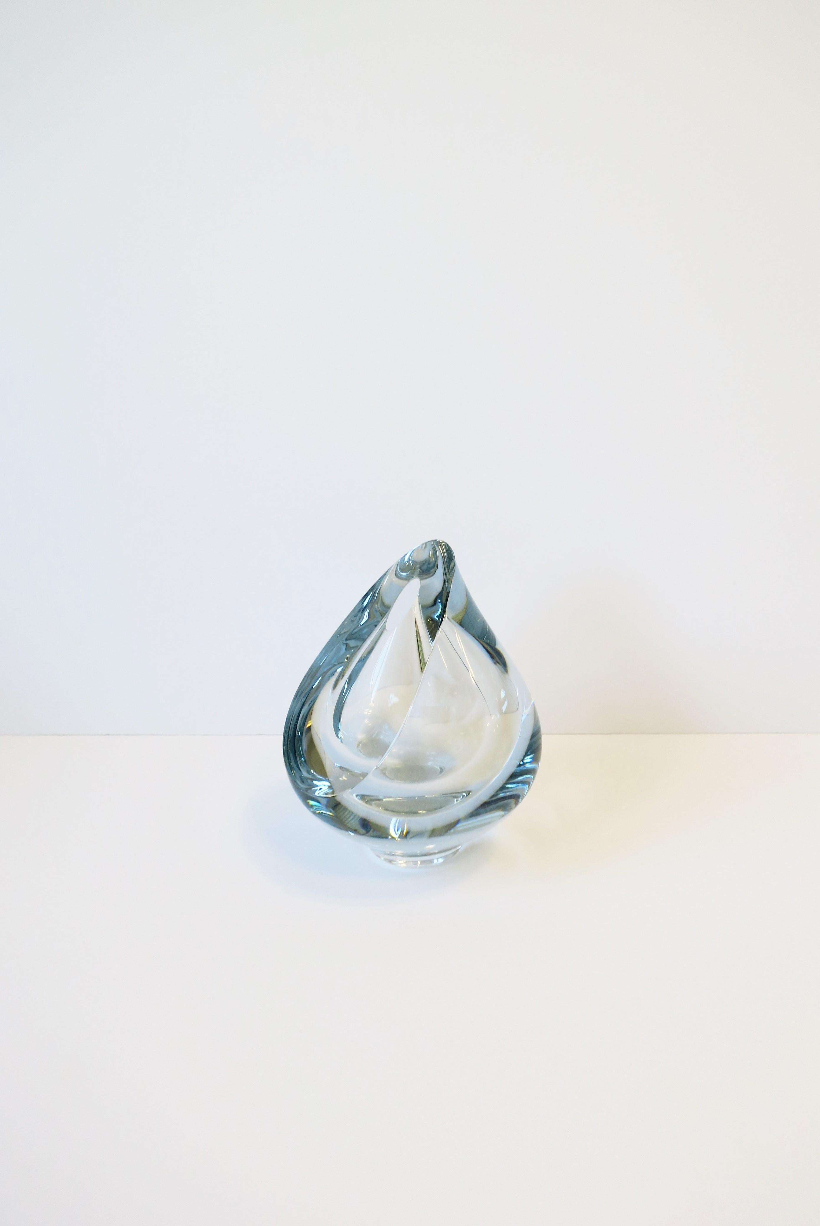 Art Glass Teardrop Vase or Decorative Object, Signed For Sale 1