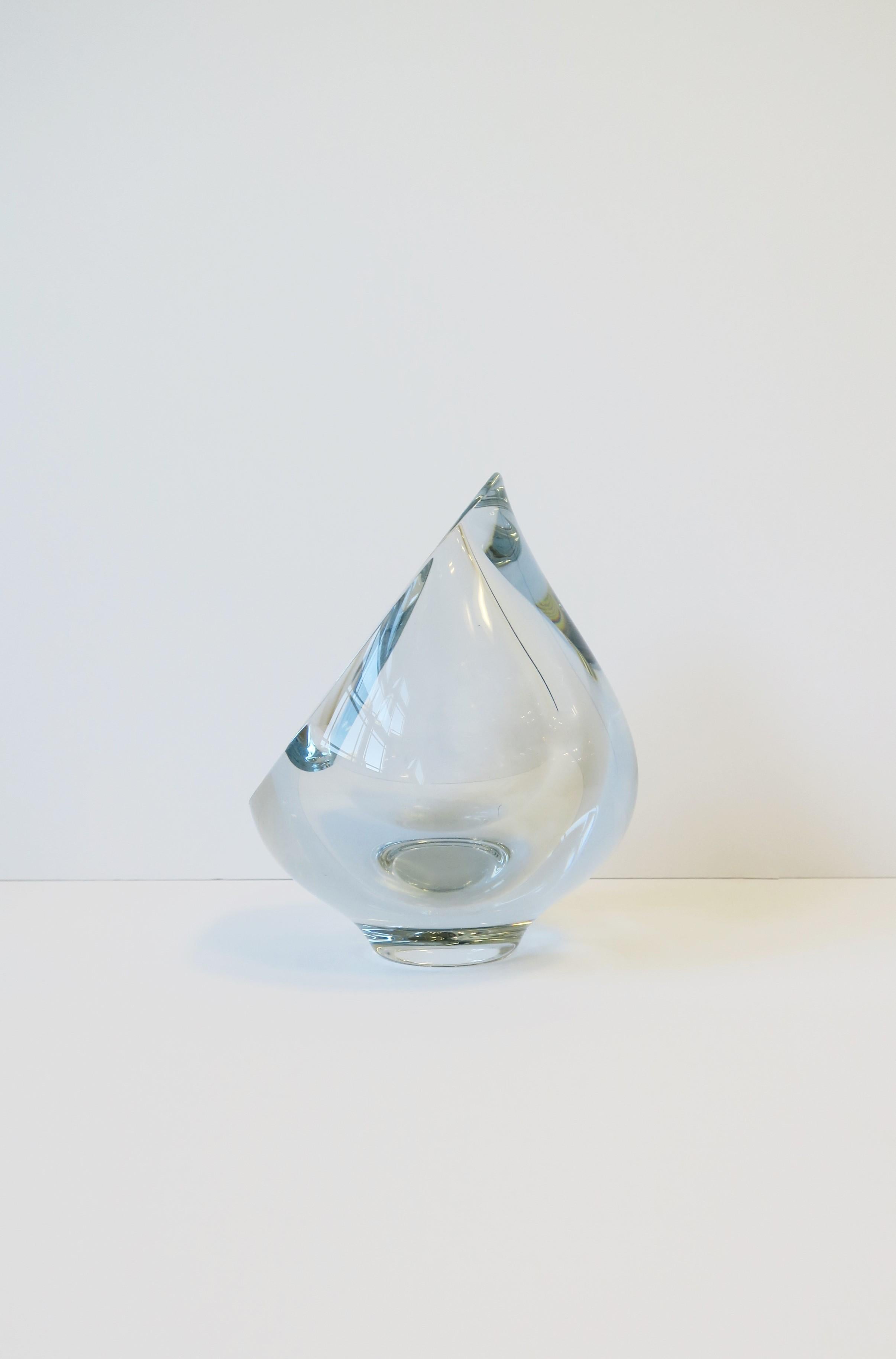 Art Glass Teardrop Vase or Decorative Object, Signed For Sale 2
