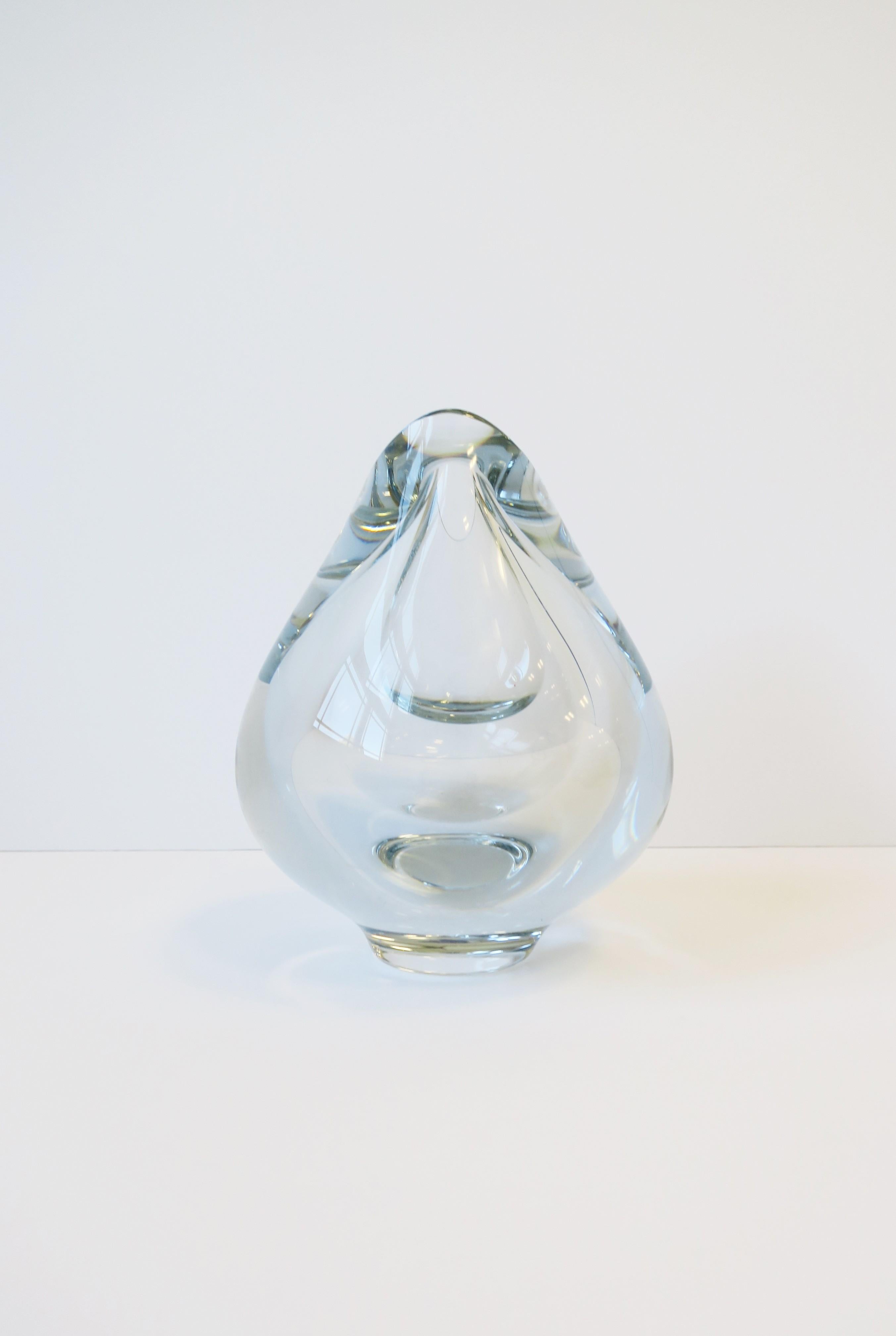 Art Glass Teardrop Vase or Decorative Object, Signed For Sale 3
