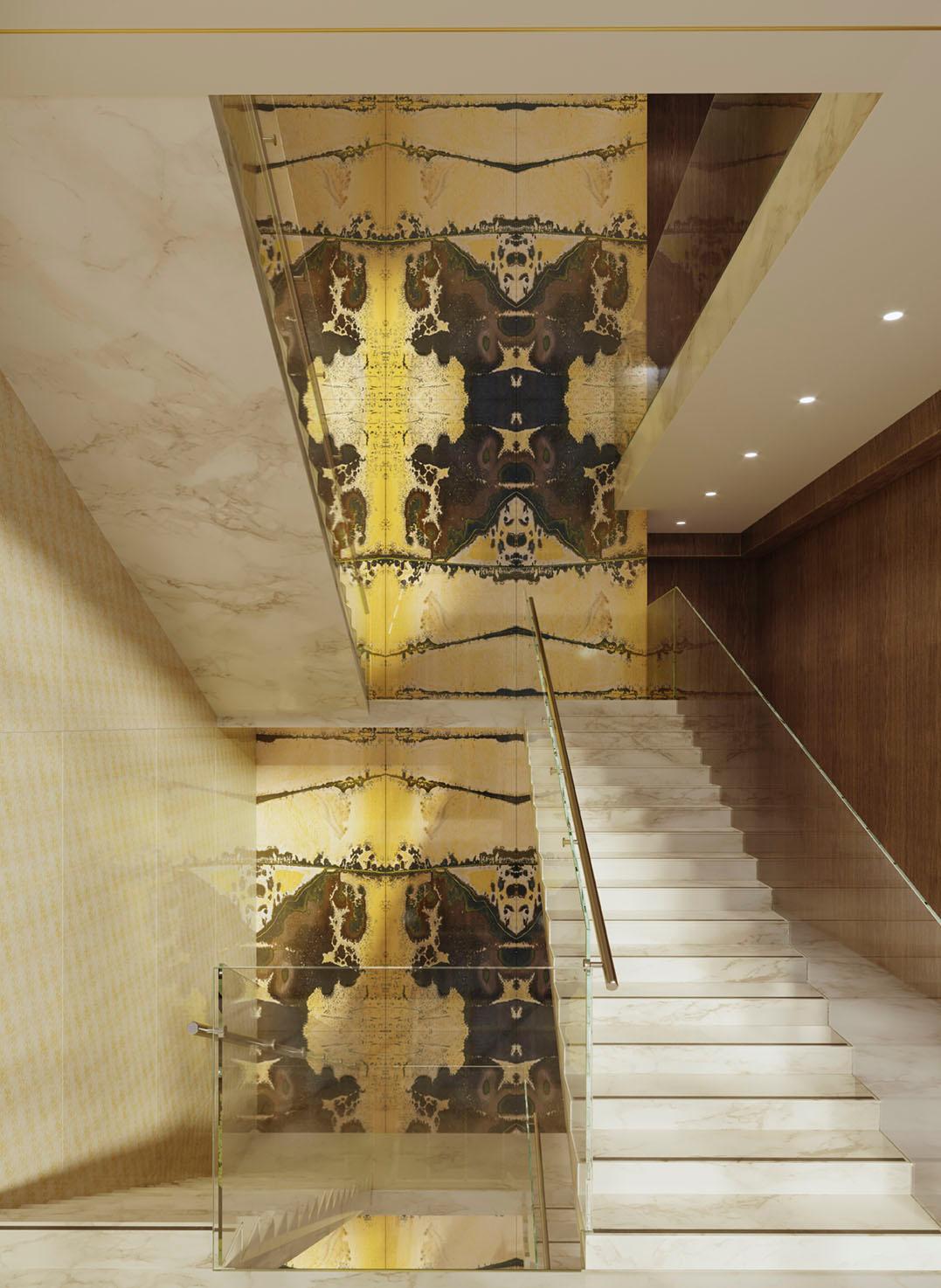 Moderno Pannello decorativo Art Decor Terrain in vetro per molteplici usi Dimensione personalizzabile in vendita