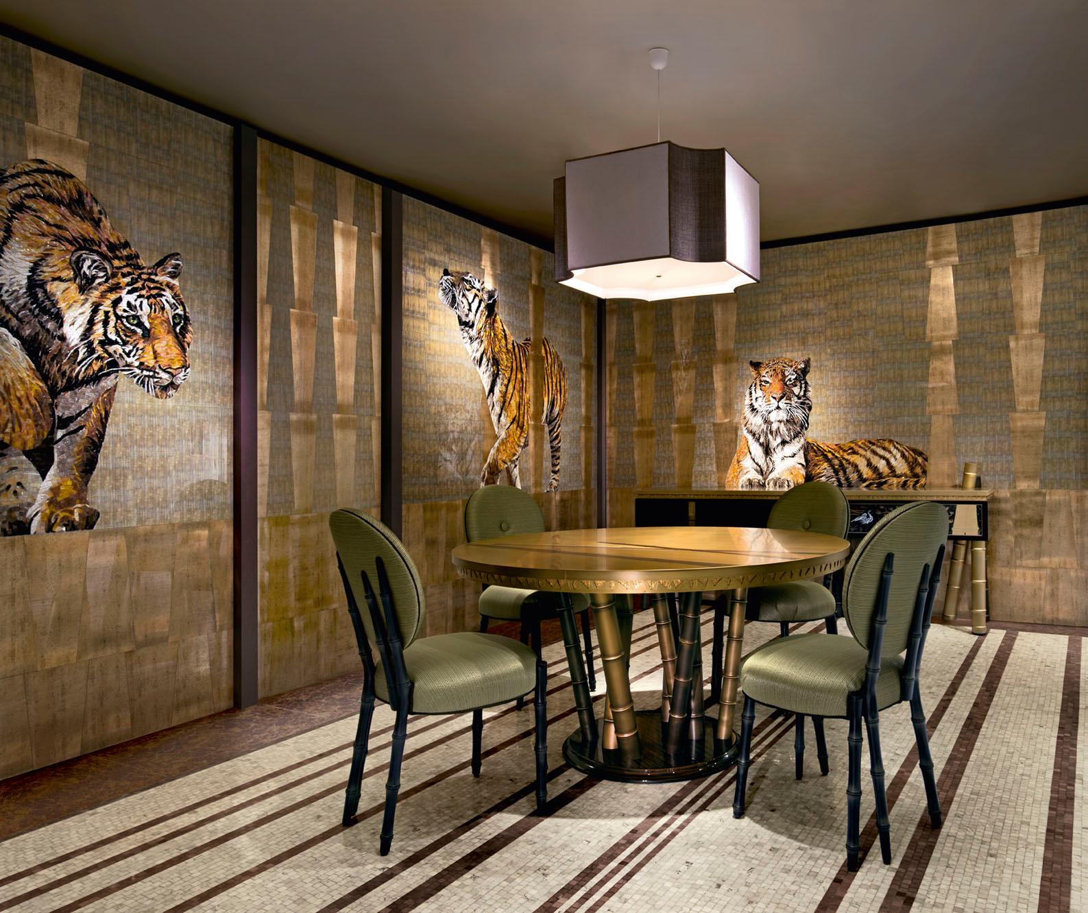 Mosaico Pannello decorativo in vetro Art Decor e mosaico di tigre Dimensioni multiple personalizzabili in vendita