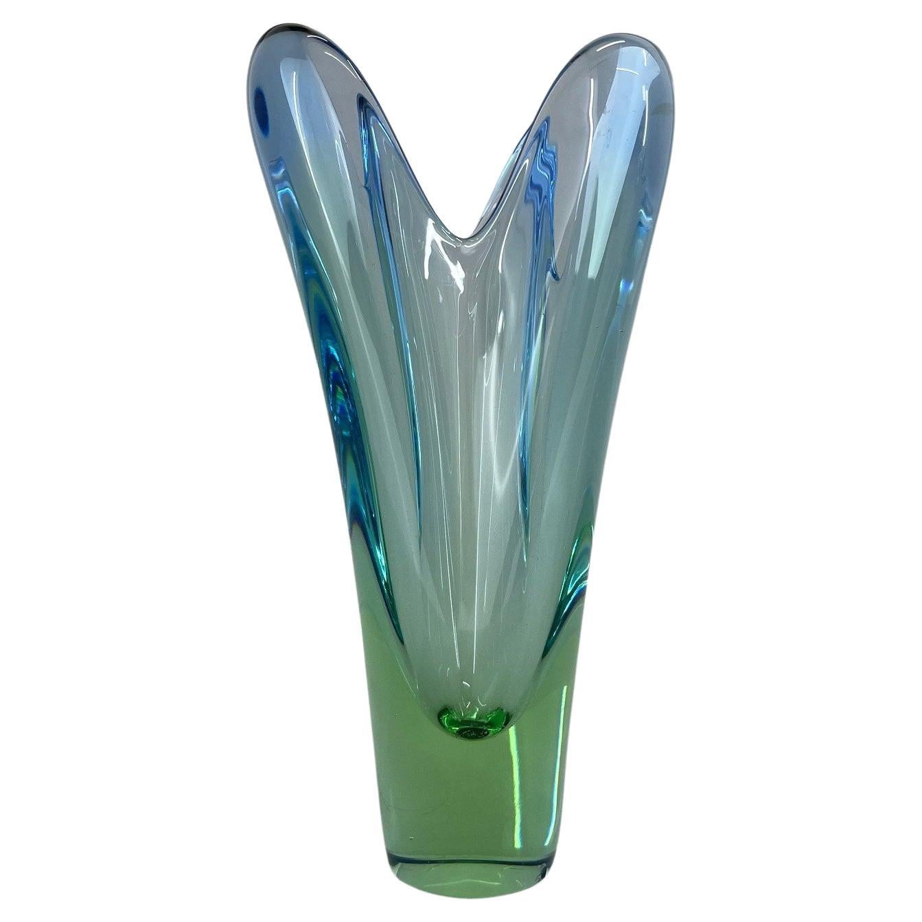 Art Glass Vase by Designer Josef Hospodka, 1960's