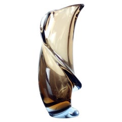 Vase en verre d'art d'Emanuel Beranek, Tchécoslovaquie, années 1960