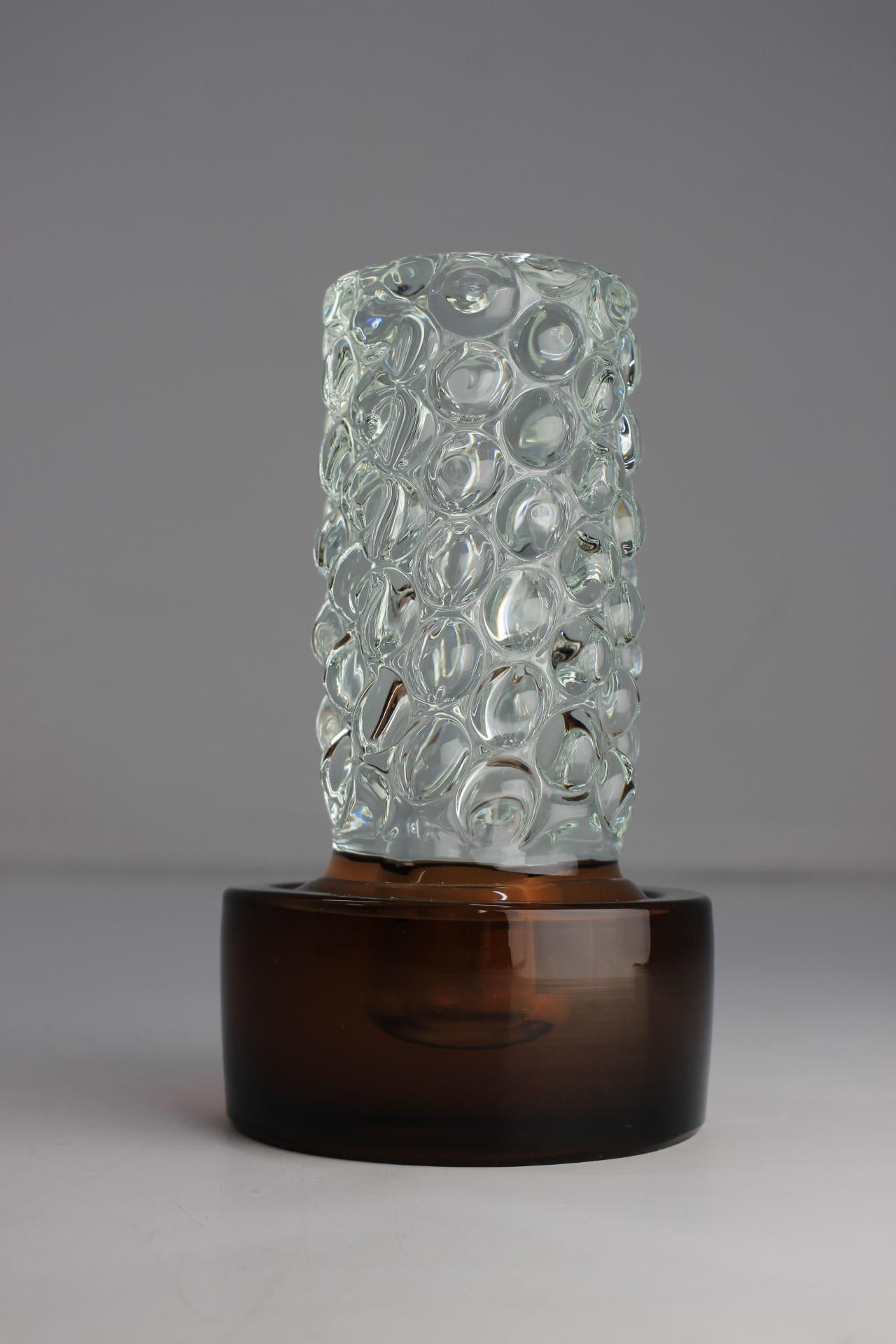 Art glass vase by Frantisek Vizner for Skrdlovice, Czech, circa 1970. Those vases took part in Czech exhibition in Expo Osaka 1970. Weight: 2,6kg.