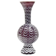 Art Glass Vase by Fratelli Toso Murano 1940s Fenicio Spiderweb