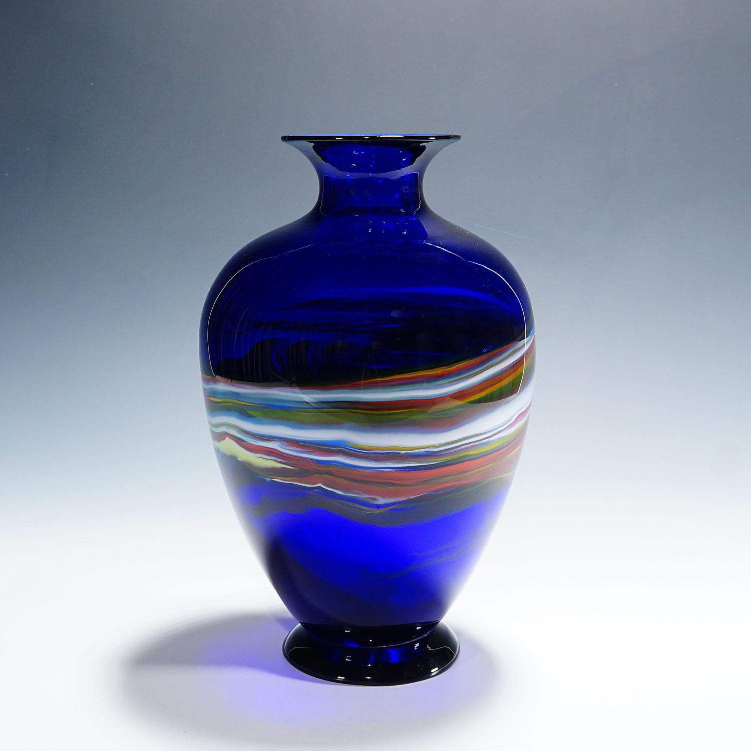 Mid-Century Modern Vase en verre d'art de Gianni Versage pour Vetreria Archimede Seguso, vers 1990 en vente