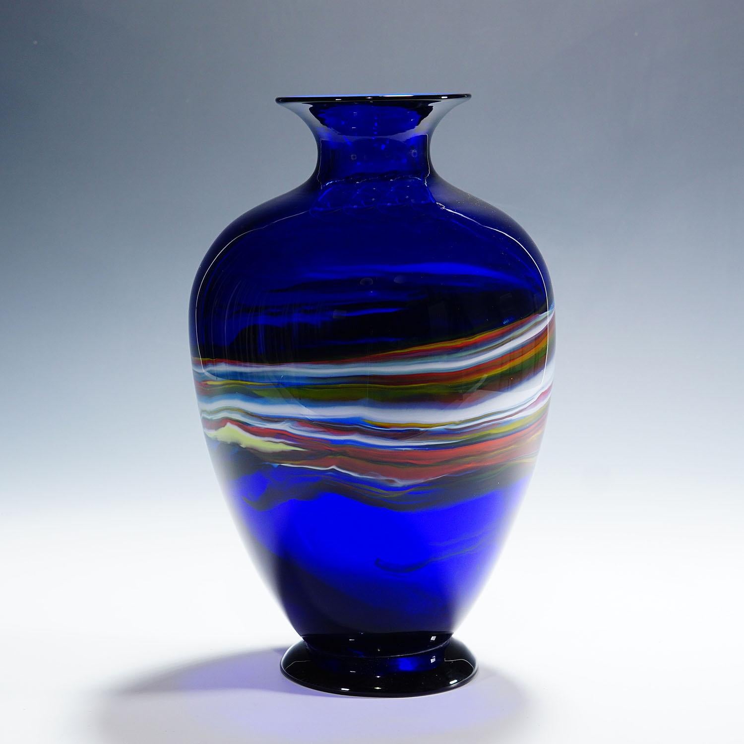 italien Vase en verre d'art de Gianni Versage pour Vetreria Archimede Seguso, vers 1990 en vente