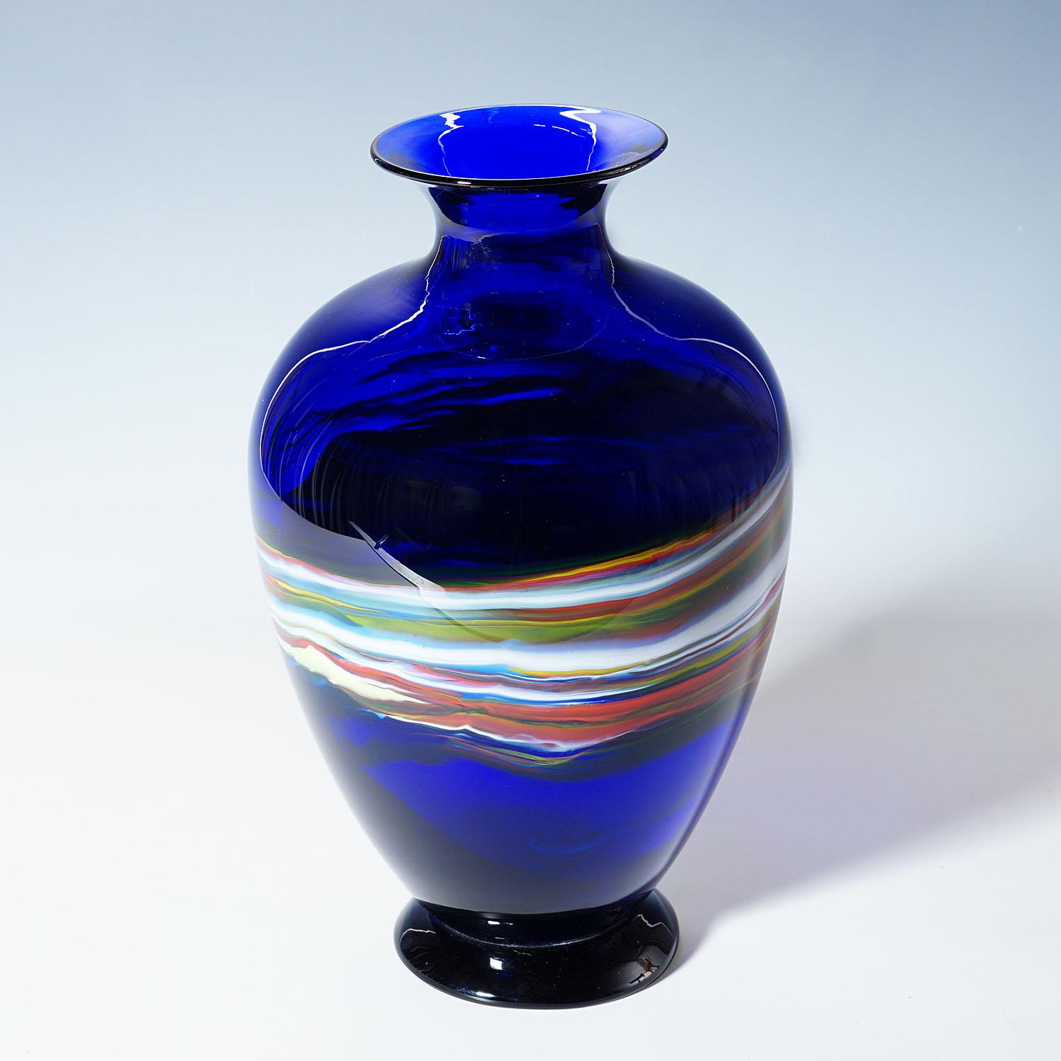 Vase en verre d'art de Gianni Versage pour Vetreria Archimede Seguso, vers 1990 Bon état - En vente à Berghuelen, DE