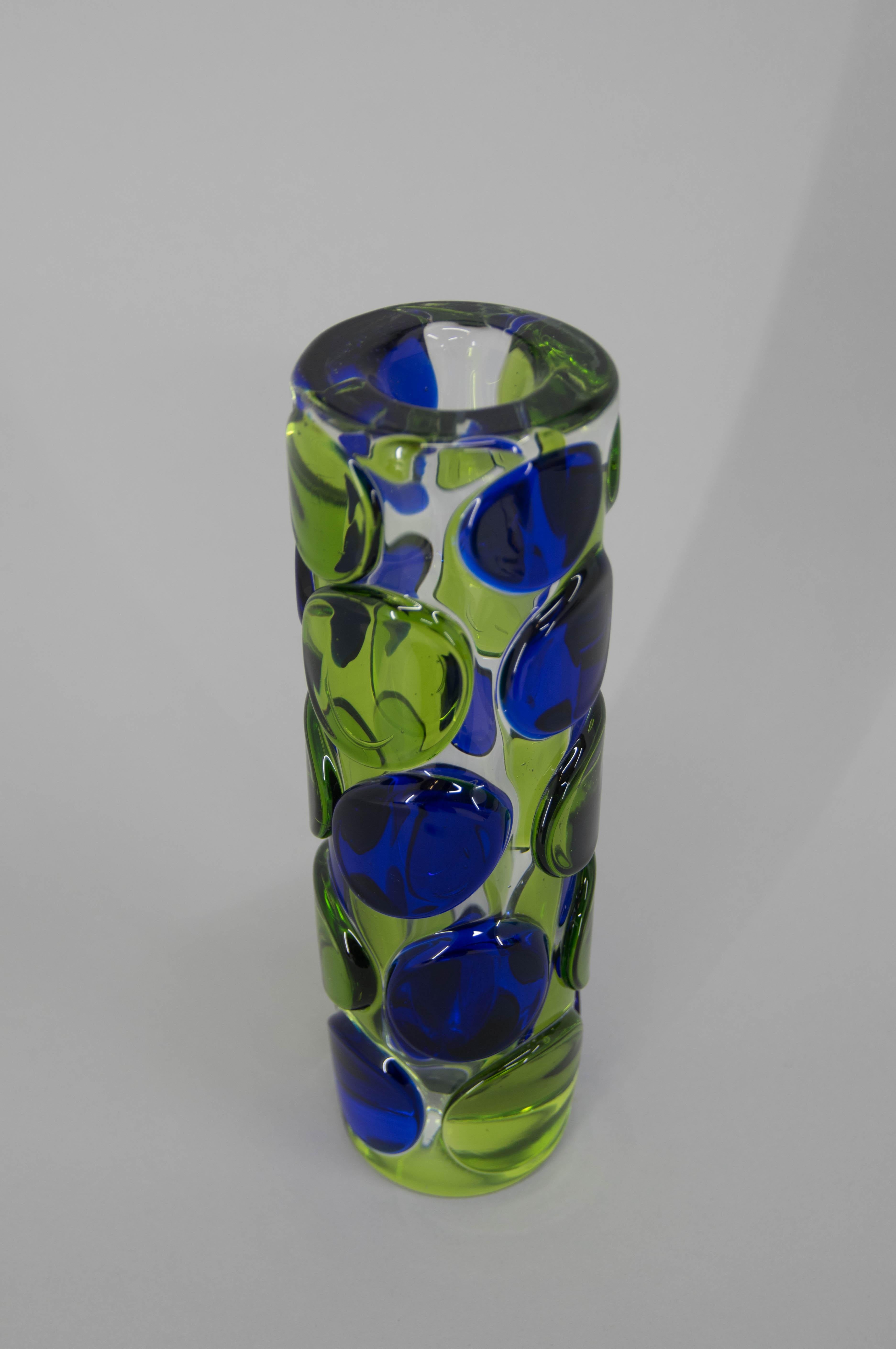 Czech Art Glass Vase by Jaroslav Svoboda, circa 1980