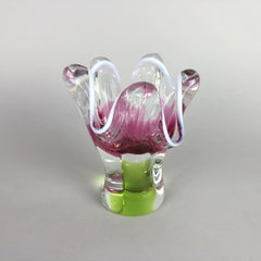 Vase aus Kunstglas von Josef Hospodka für Chribska Glassworks:: 1960er Jahre
