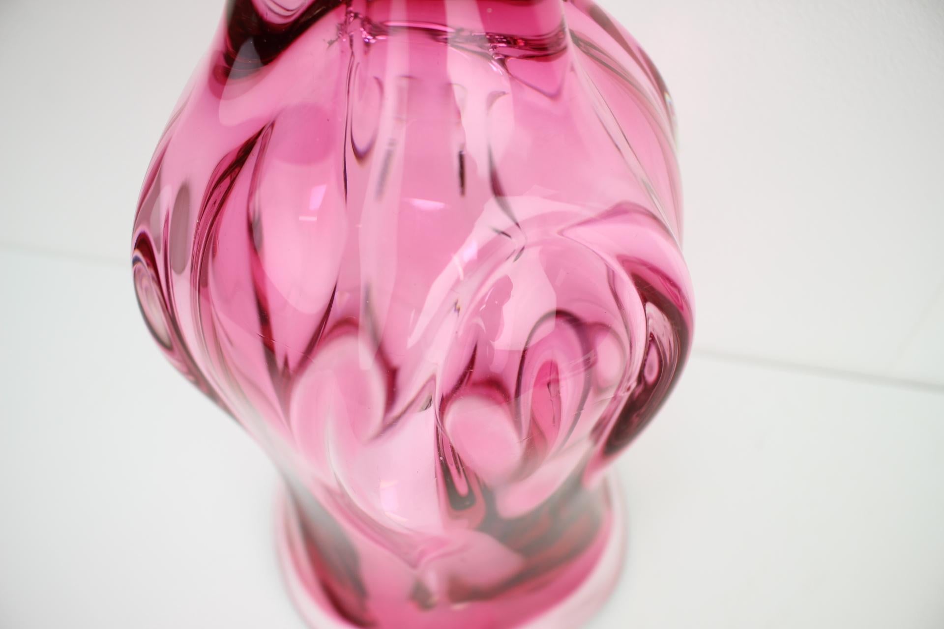 Mid-Century Modern Vase en verre d'art de Josef Hospodka pour Chribska Glassworks, années 1960 en vente
