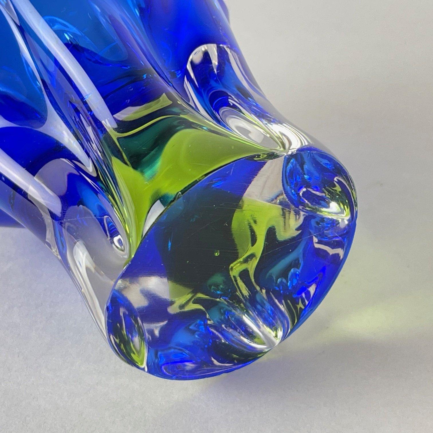 Czech Art Glass Vase by Josef Hospodka for Chribska Glassworks, 1960's For Sale