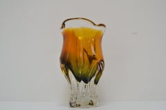 Vase en verre d'art de Josef Hospodka pour Glasswork Chribska, années 1960.