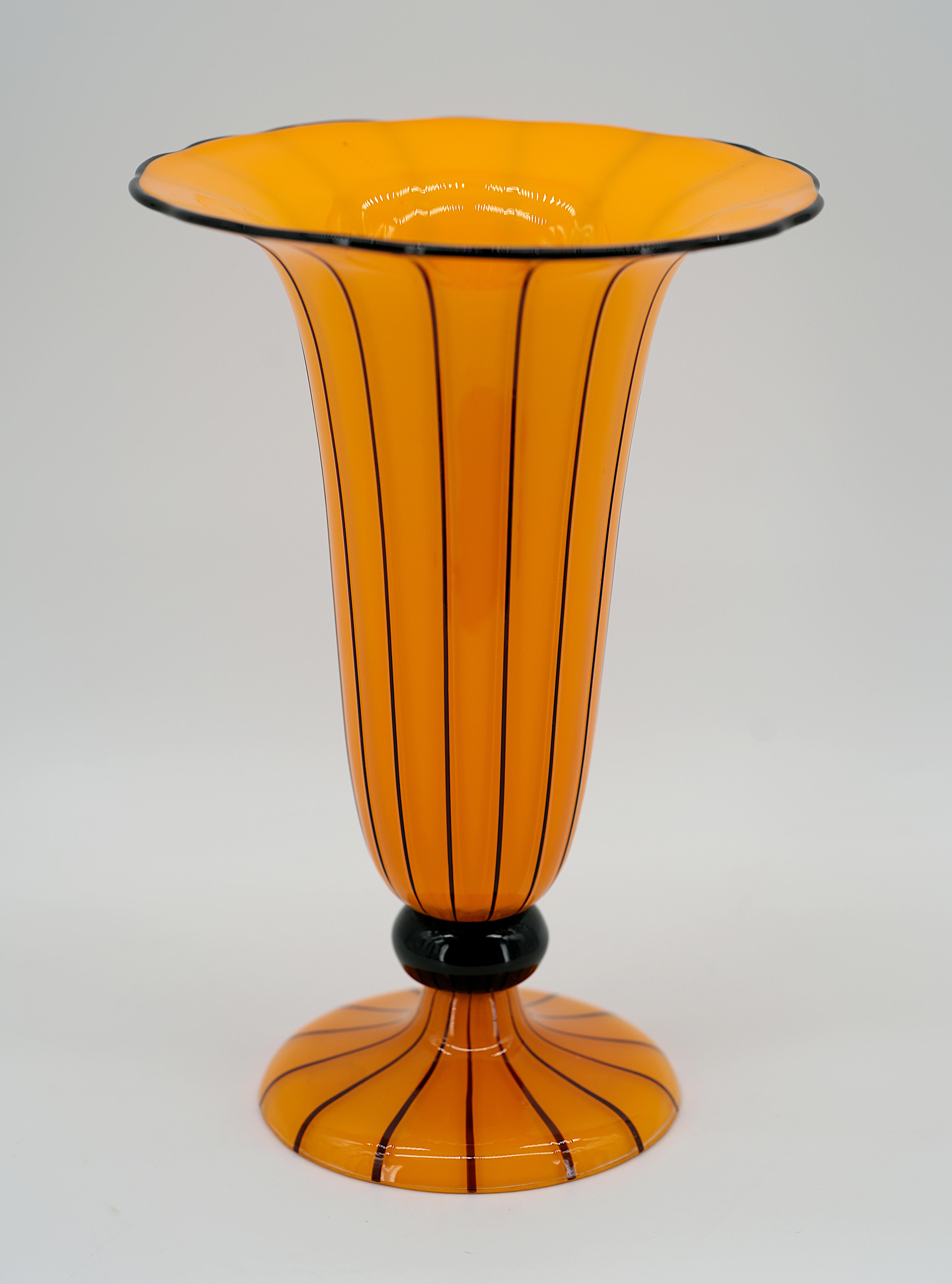Czech Art Glass Vase by Michael Powolny at Loetz, Early 20th Century For Sale