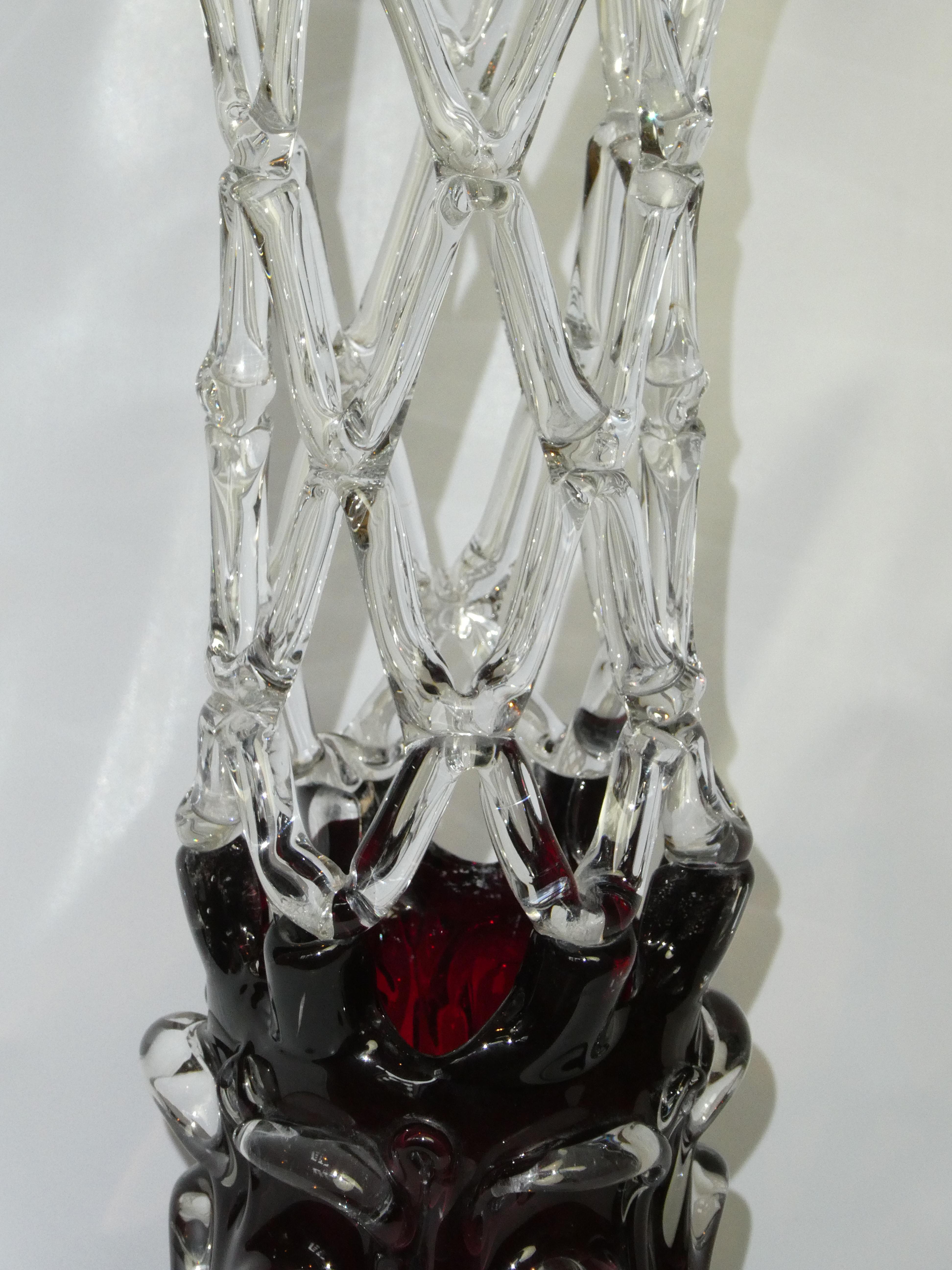 Slovak Art Glass Vase by Poltár- Katarínska Huta