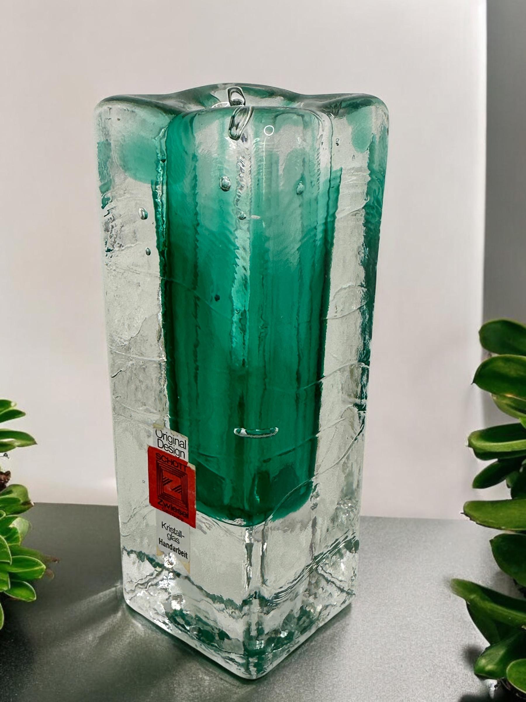 Verre d'art Vase en verre d'art de Schott Zwiesel, Allemagne, vintage des années 1970 en vente