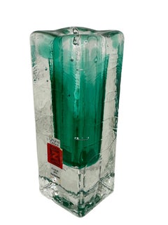 Jarrón de cristal artístico de Schott Zwiesel, Alemania, vintage años 70