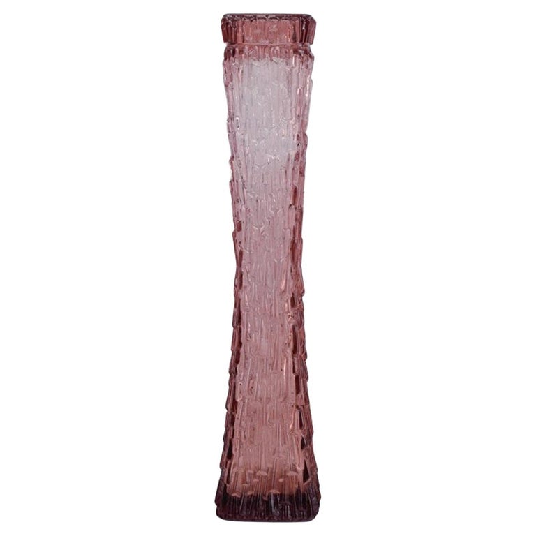 Art Glass Vase, Central Europe, Tall and Slim Vase in Modern Design For Sale at 1stDibs