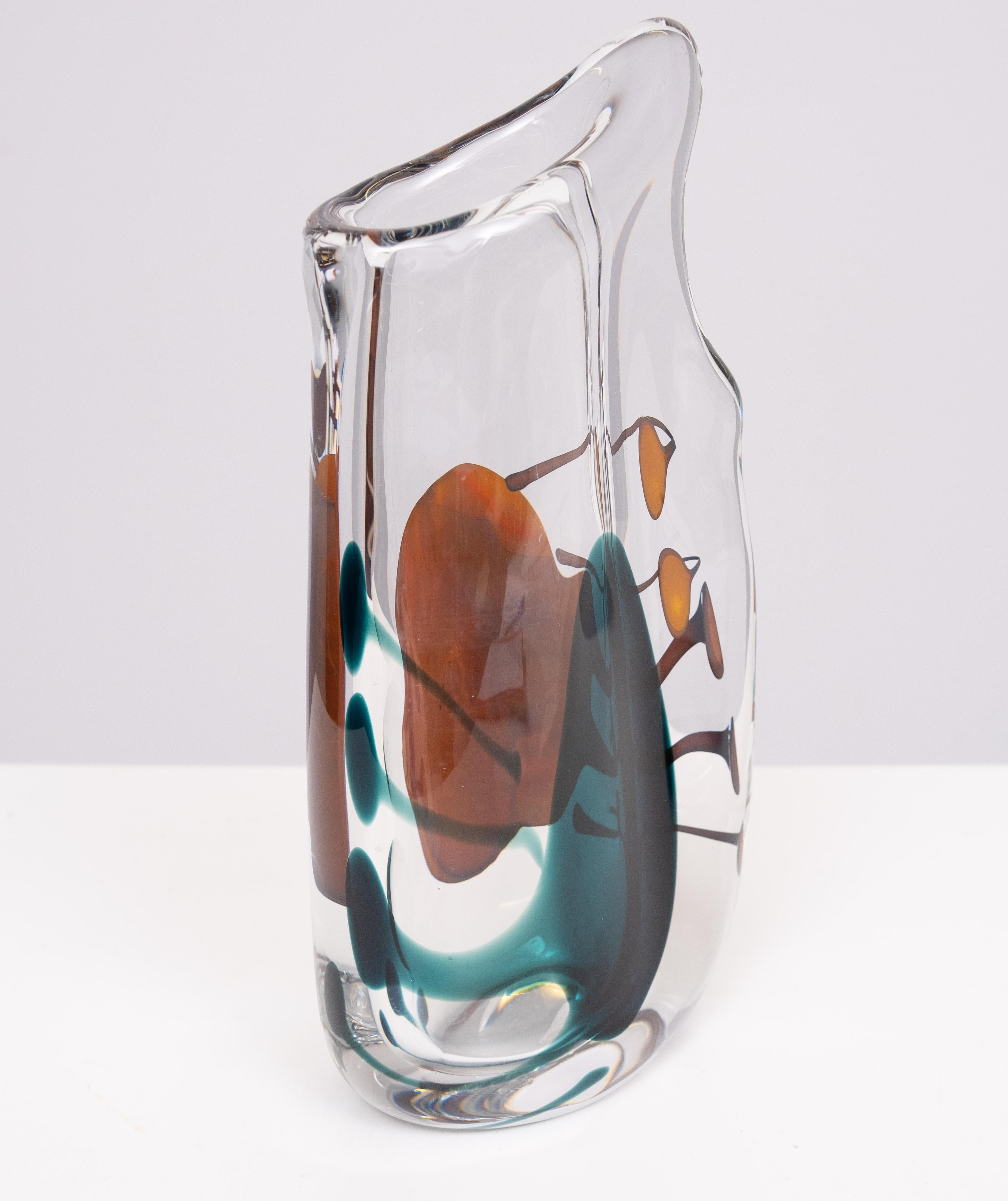 Moderno Vaso in vetro artistico Floris Meydam  Paesi Bassi anni '70 in vendita