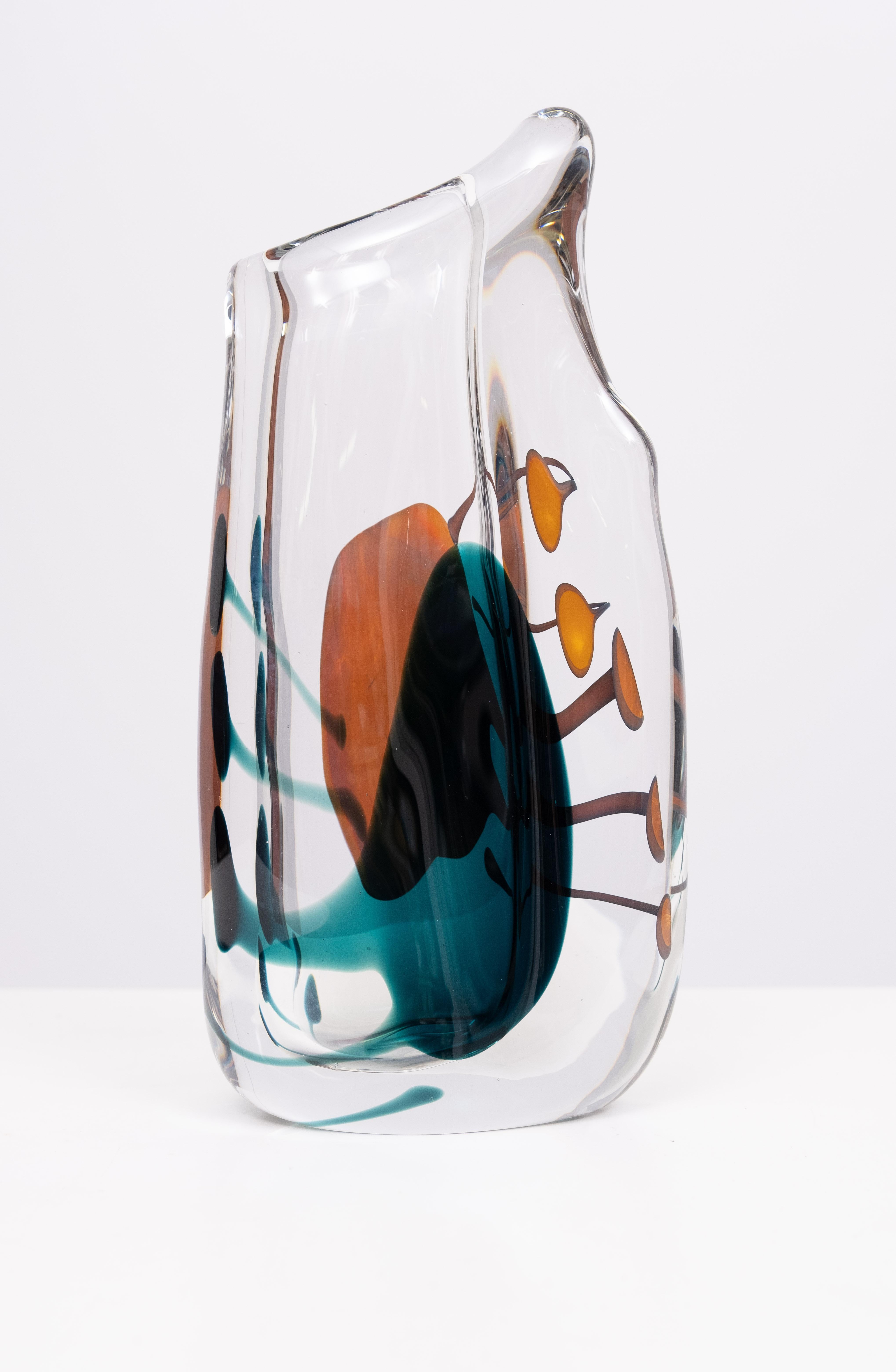 Olandese Vaso in vetro artistico Floris Meydam  Paesi Bassi anni '70 in vendita