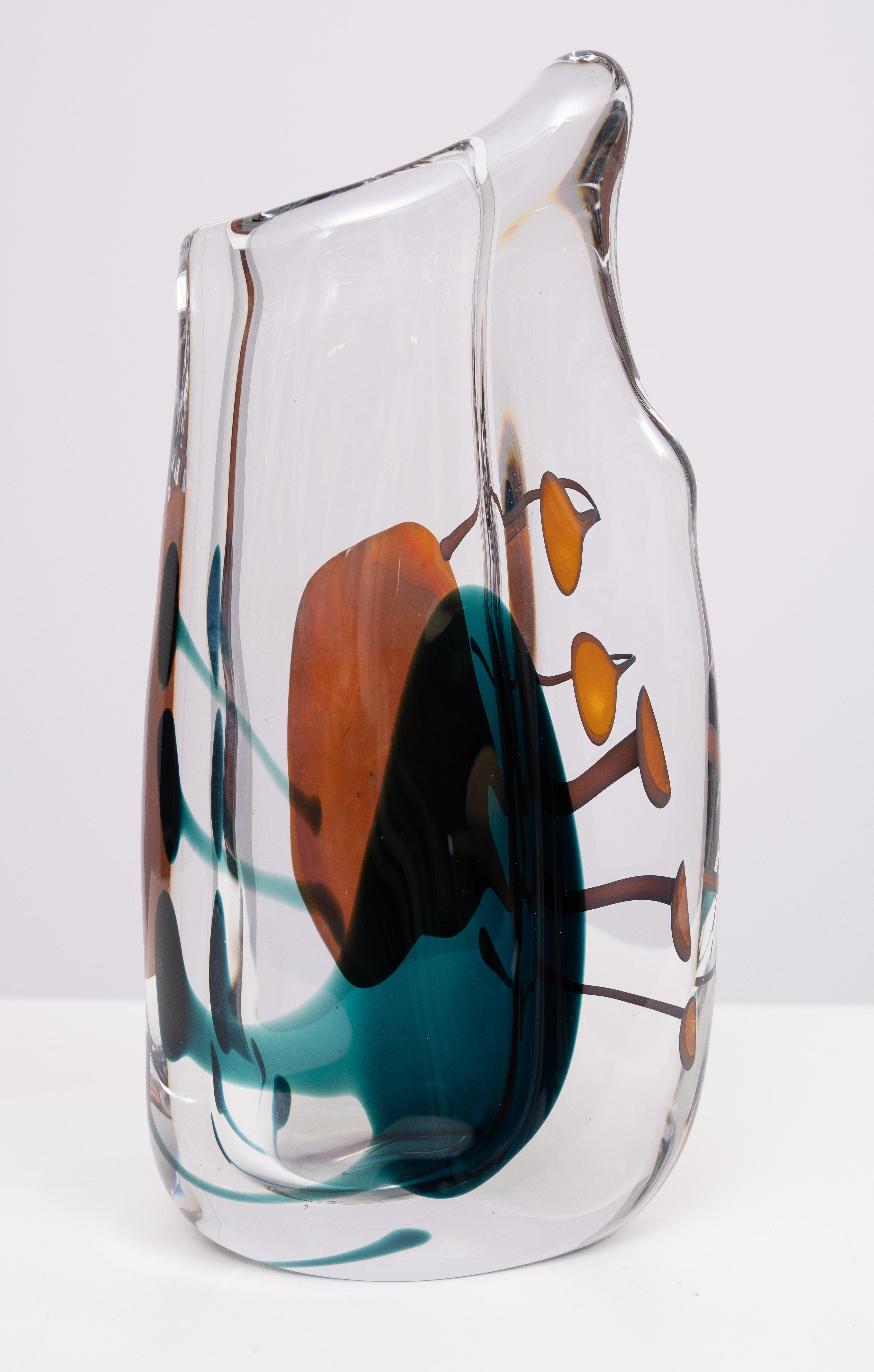Vetro artistico Vaso in vetro artistico Floris Meydam  Paesi Bassi anni '70 in vendita