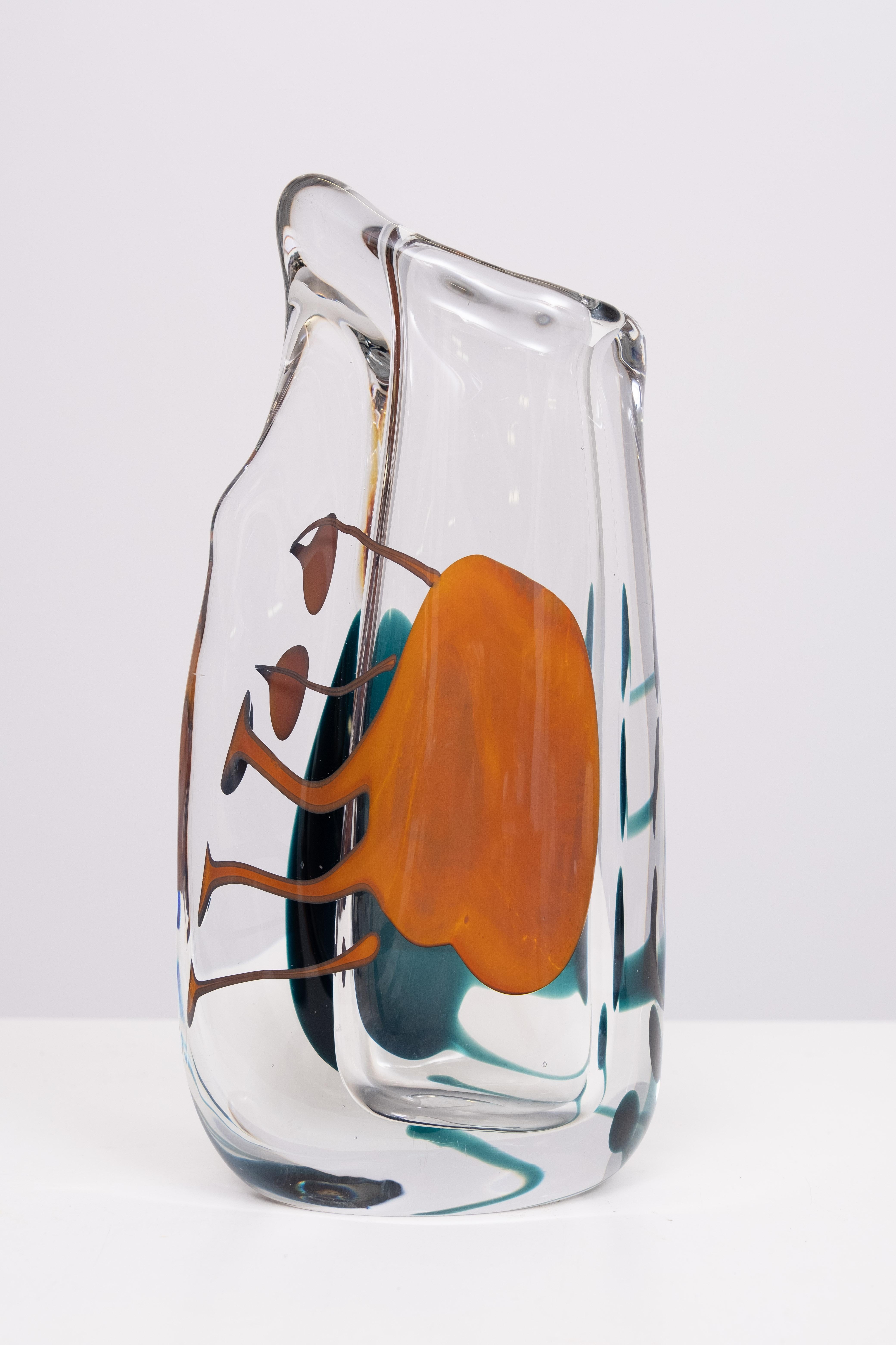 Vaso in vetro artistico Floris Meydam  Paesi Bassi anni '70 in vendita 1