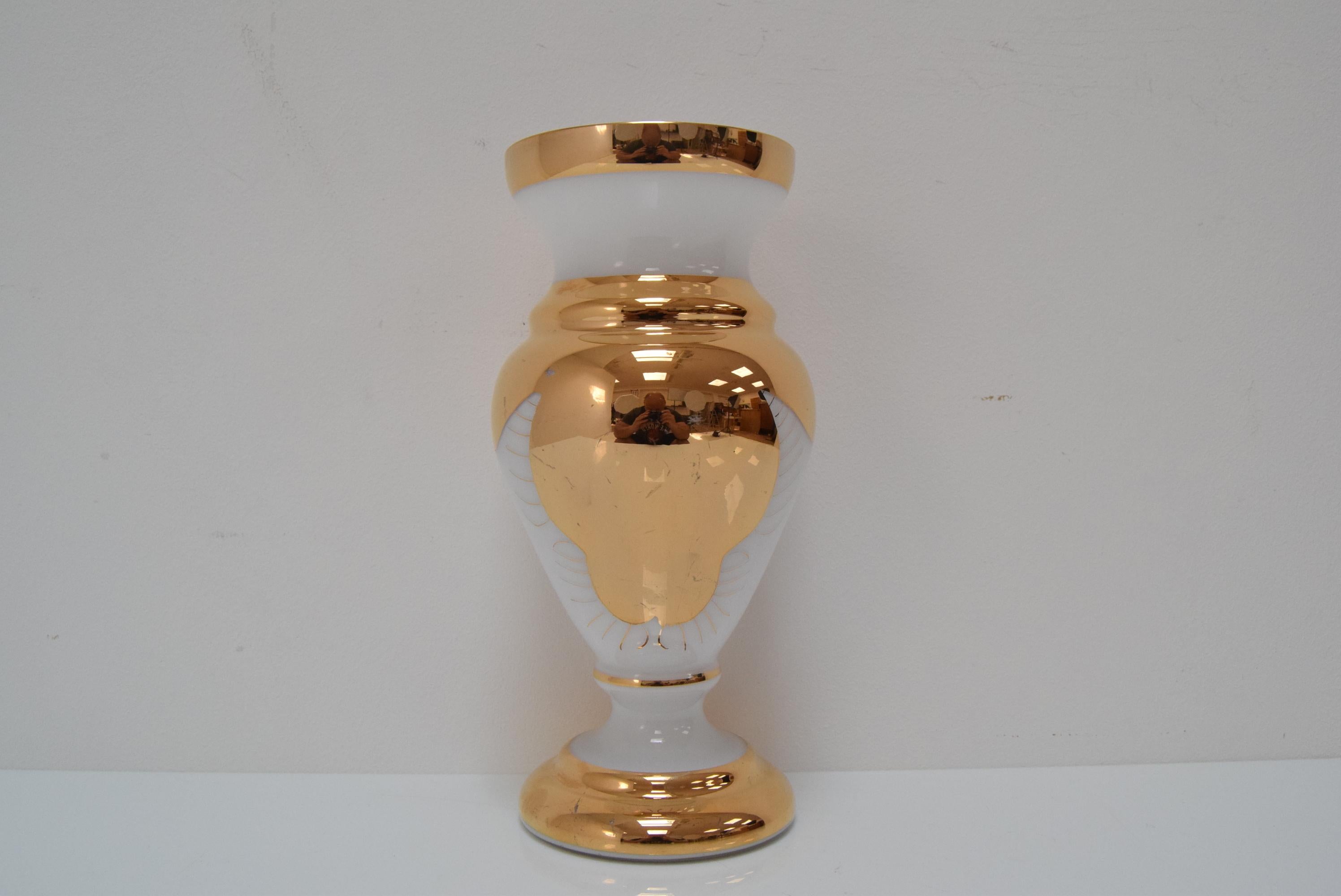 Art Glass Vase, Glasswork Novy Bor, 1960s For Sale 7