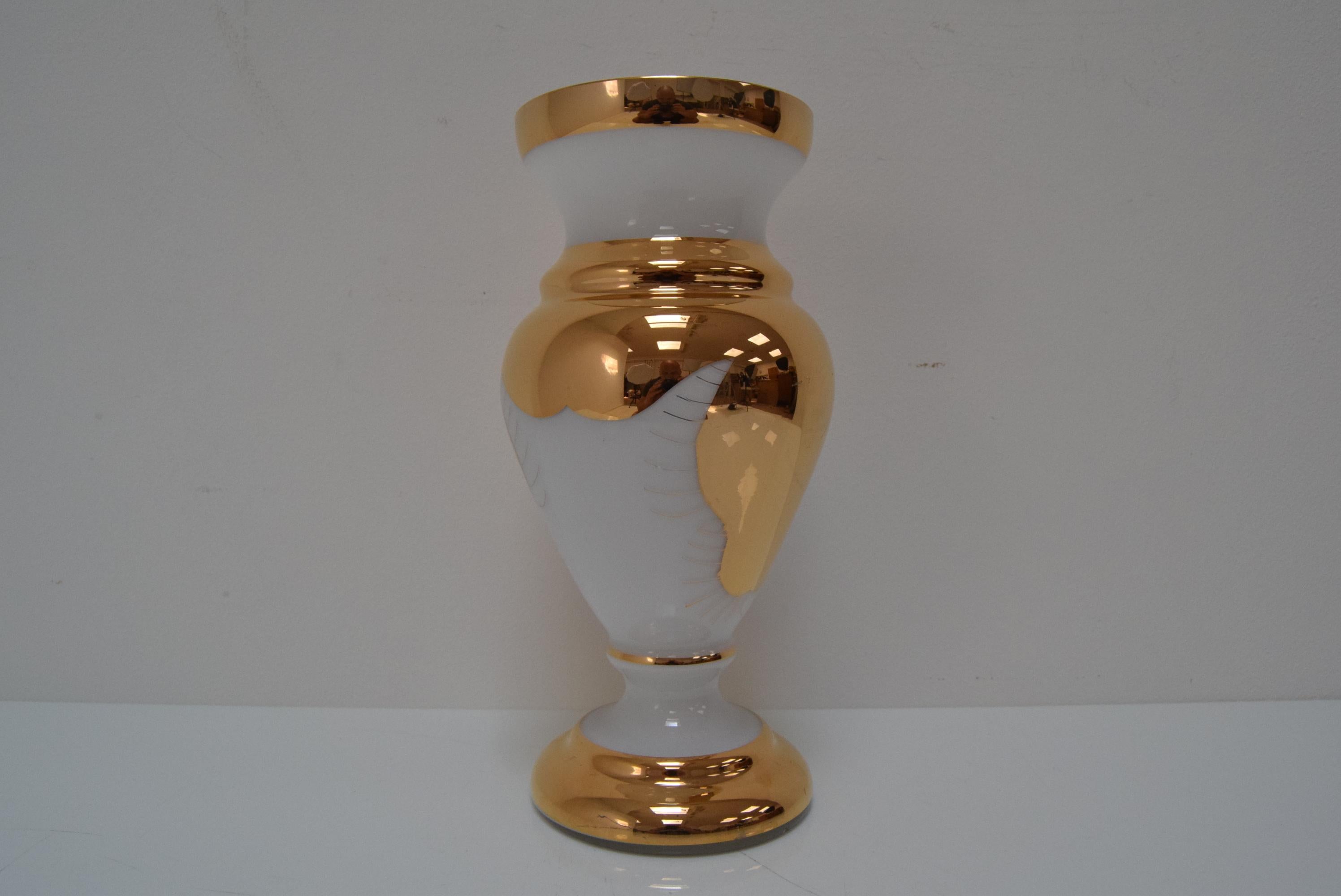Czech Art Glass Vase, Glasswork Novy Bor, 1960s For Sale