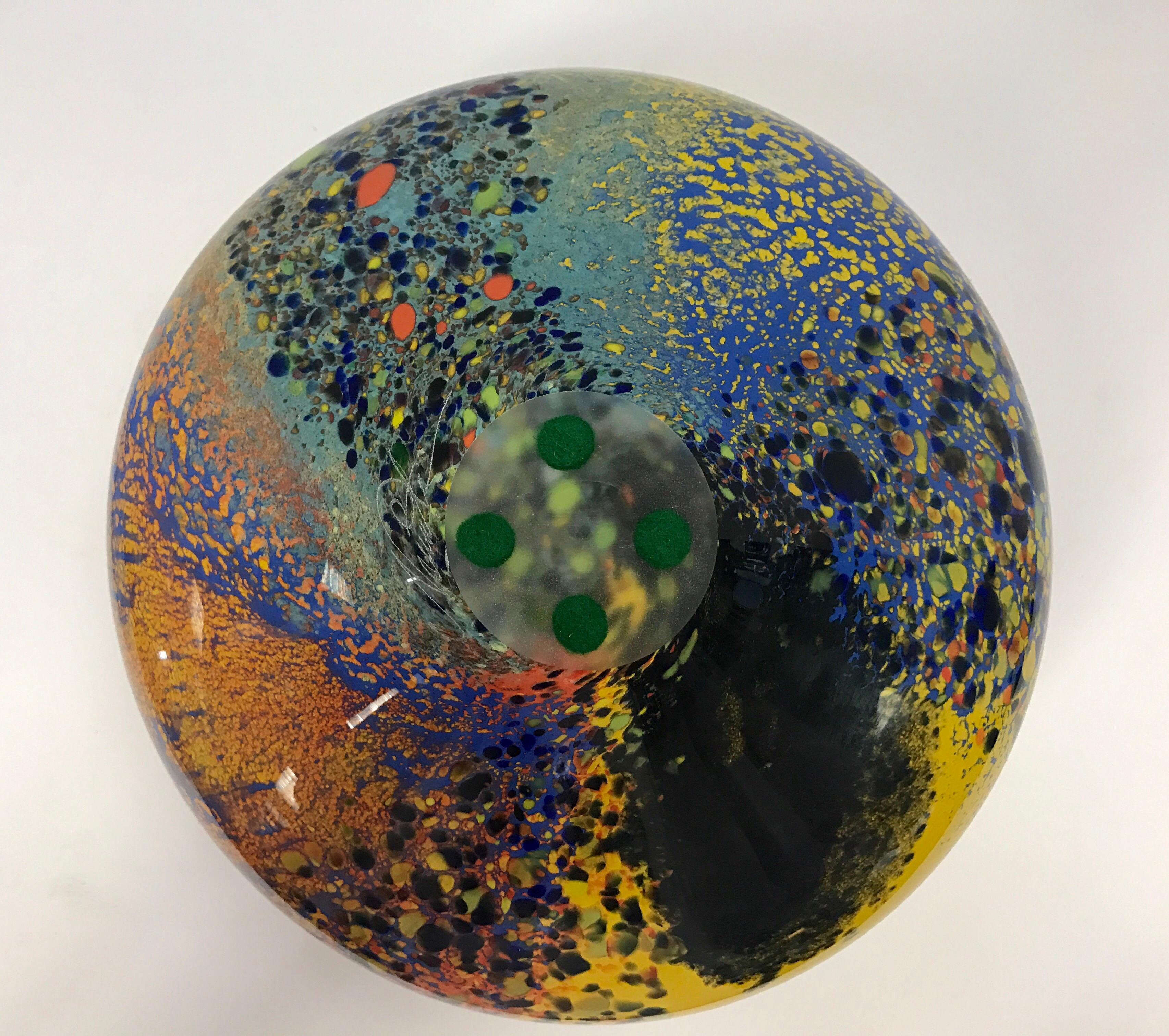 Romanian Art Glass Vase Signed Ioan Nemtoi Early Work