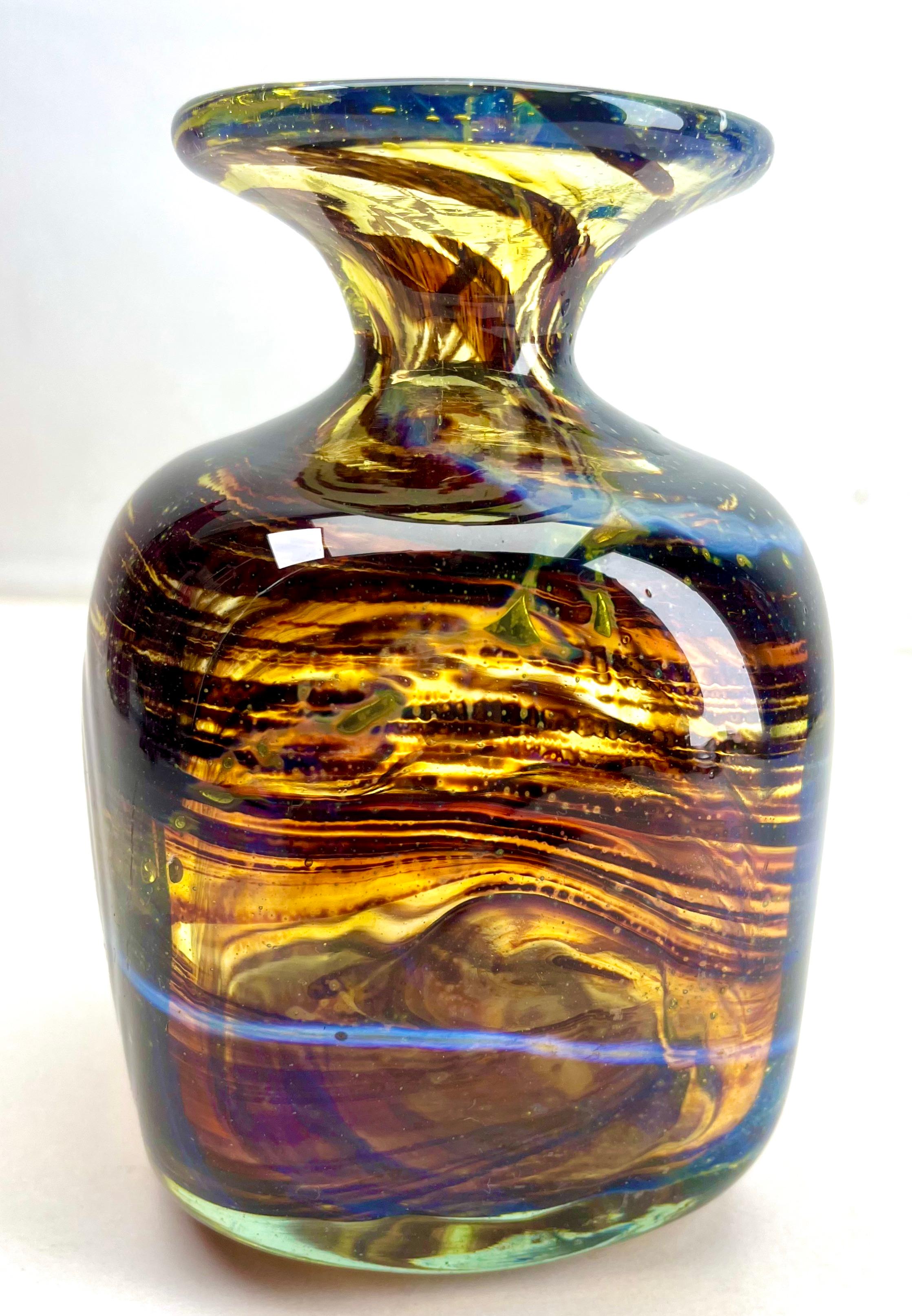 Art Glass Vase, Style of WMF in Germany, 1950s Style Karl Wiedmann For Sale 3
